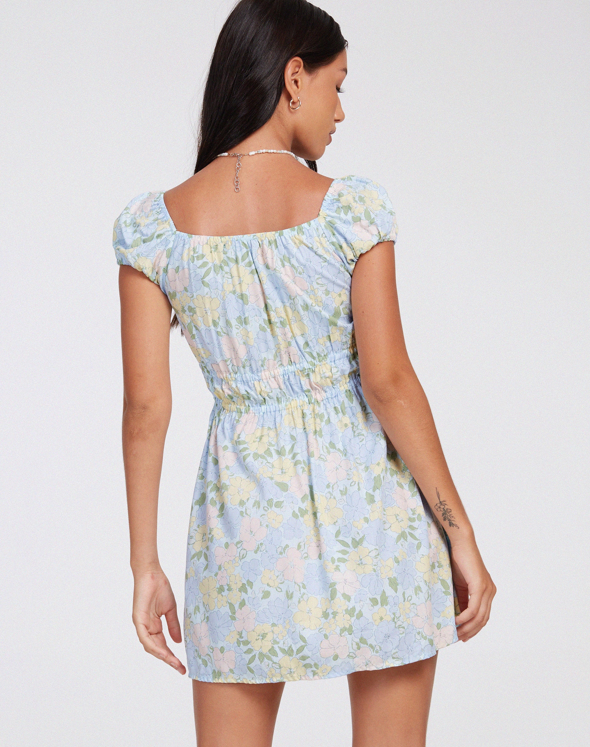 Afbeelding van Galova Mini Dress in Washed Out Pastel Floral