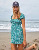 Afbeelding van Galova Mini Dress in Floral Field Green