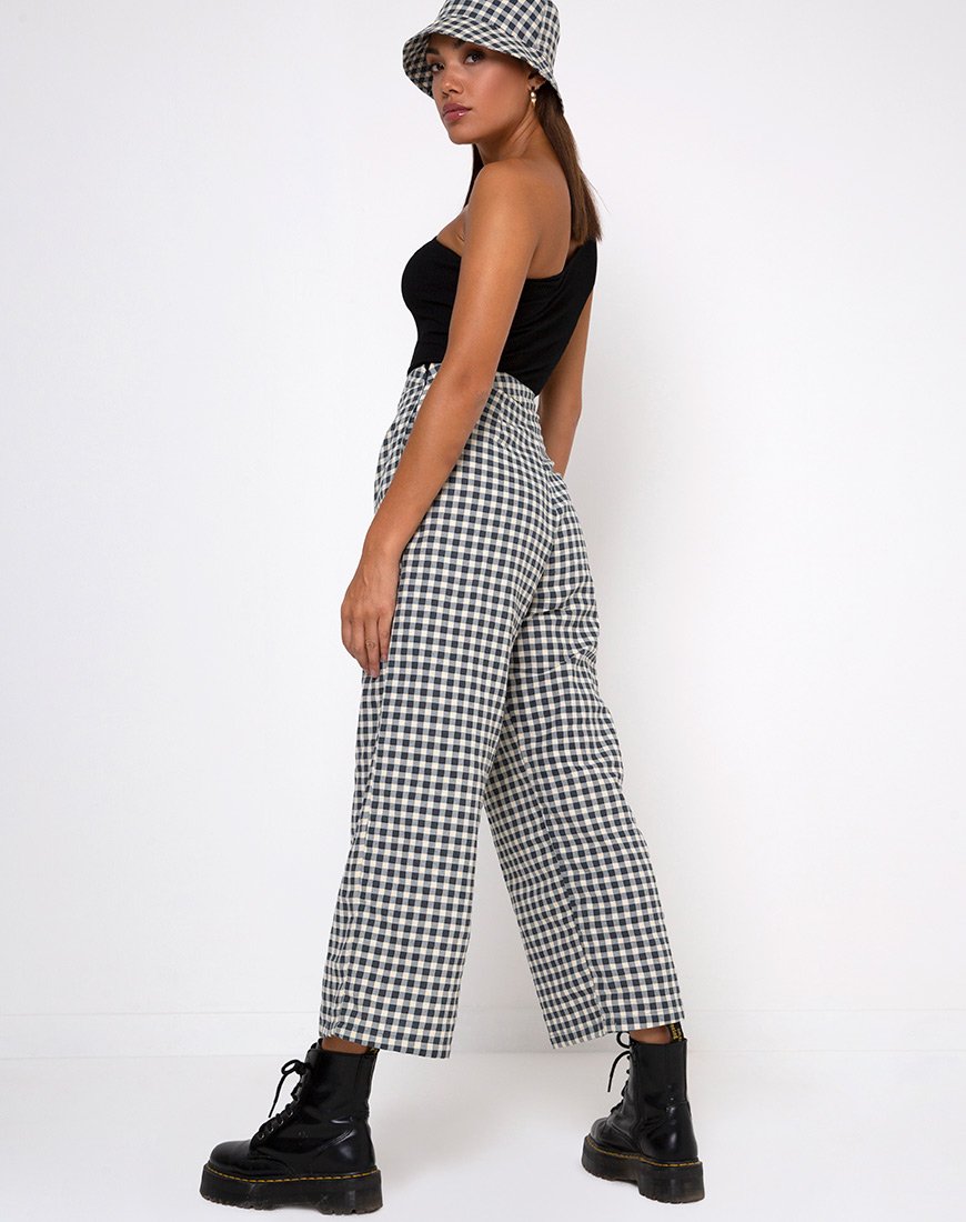 Afbeelding van Gamila Culotte Broek in Gingham Crème