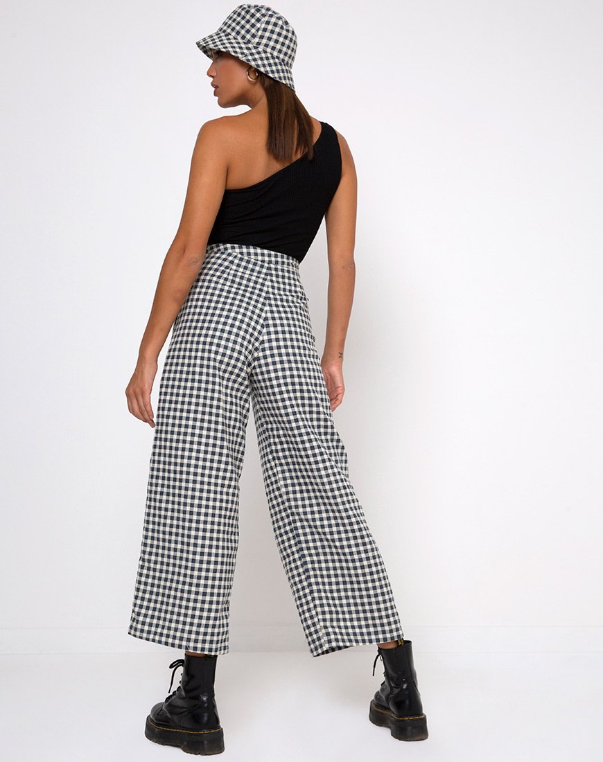 Gamila Culotte Broek in Gingham Crème