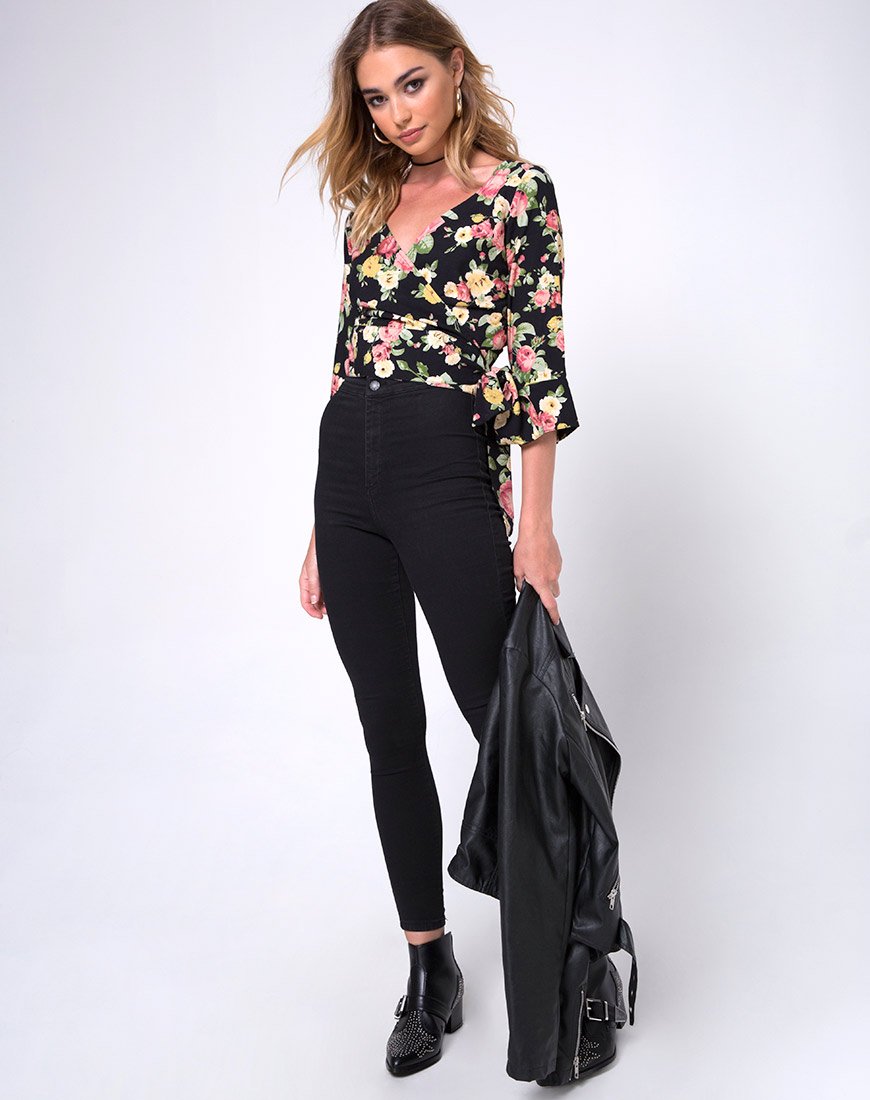 Afbeelding van Gamthi Wrap Top in Vintage bloei