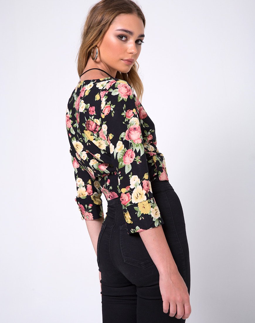 Gamthi Wrap Top in Vintage bloei