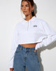 Afbeelding van Gandi Crop Top in Wit met Motel Werkkleding Label