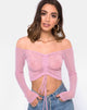 Afbeelding van Ganida Crop Top in Sheer Knit Blush