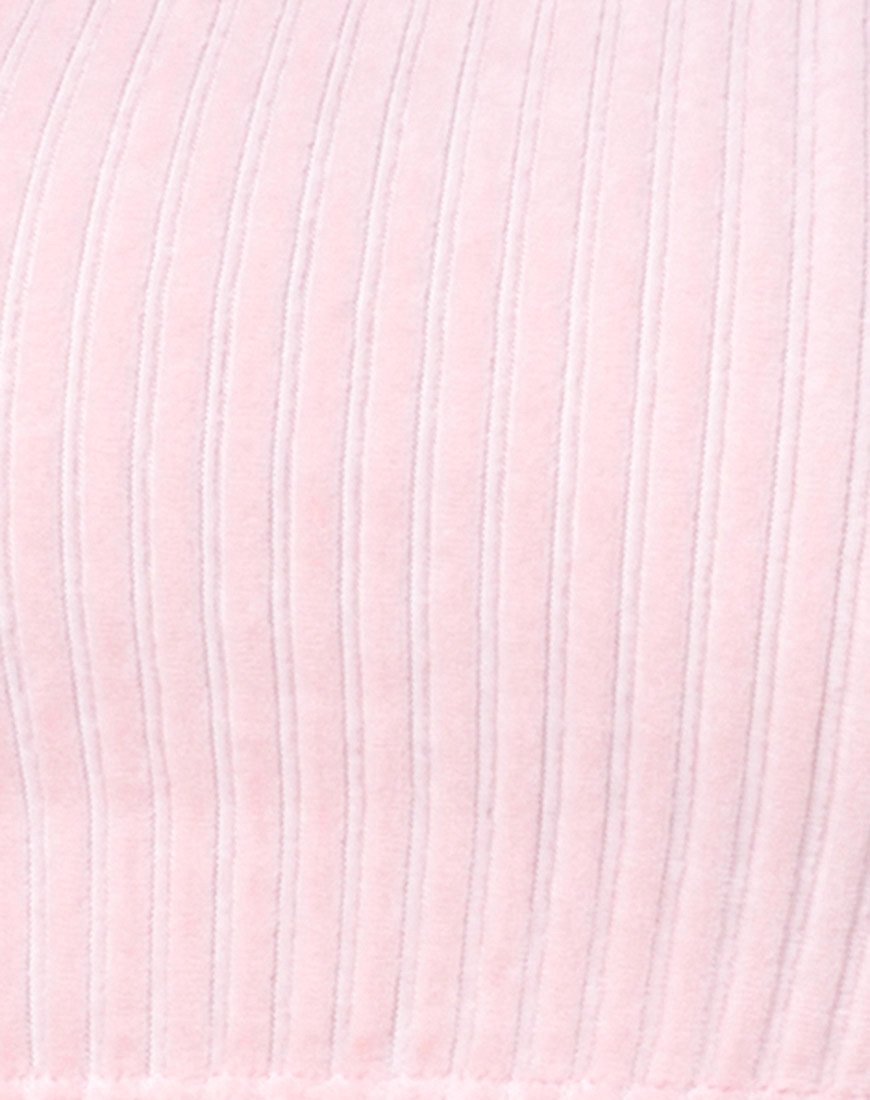 Afbeelding van Ganis Crop Top met lange mouwen in pluizig breisel Candy