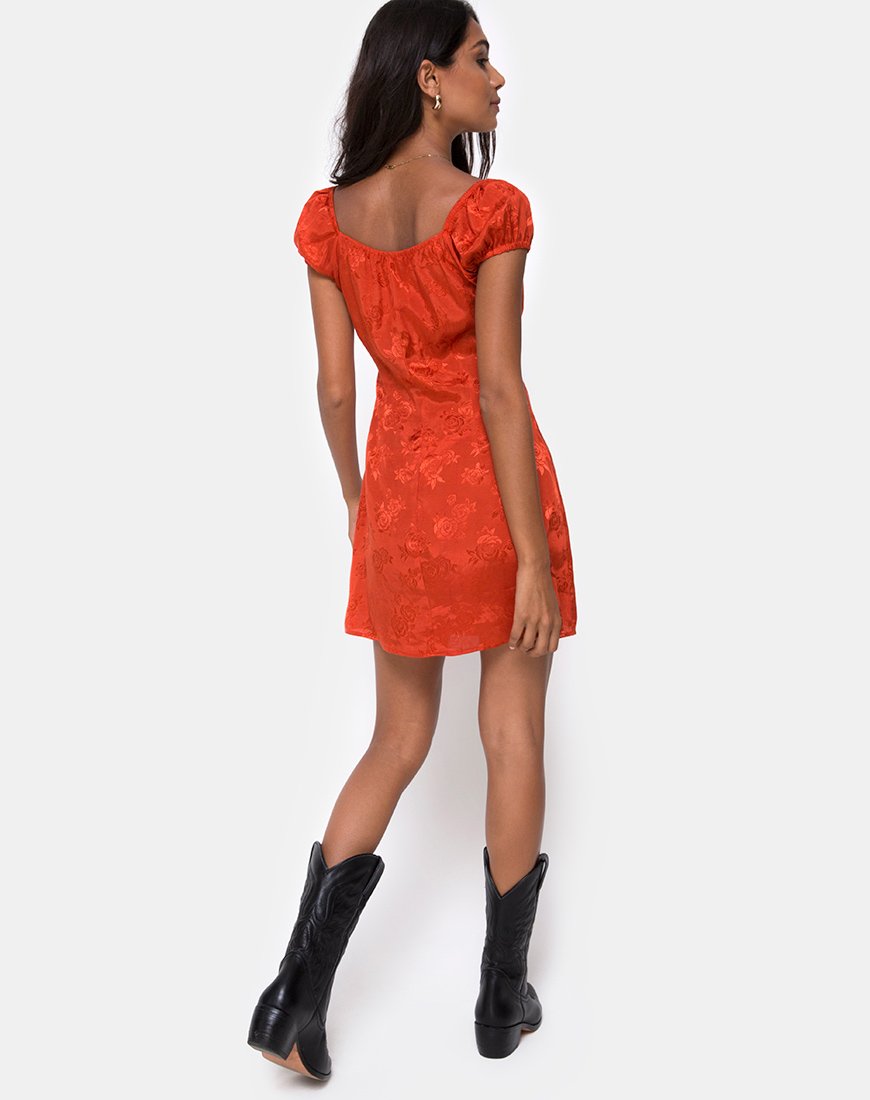 Afbeelding van Gaval Mini Dress in Satin Rose Rust