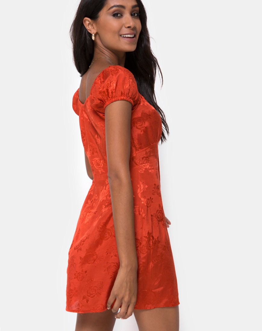 Afbeelding van Gaval Mini Dress in Satin Rose Rust