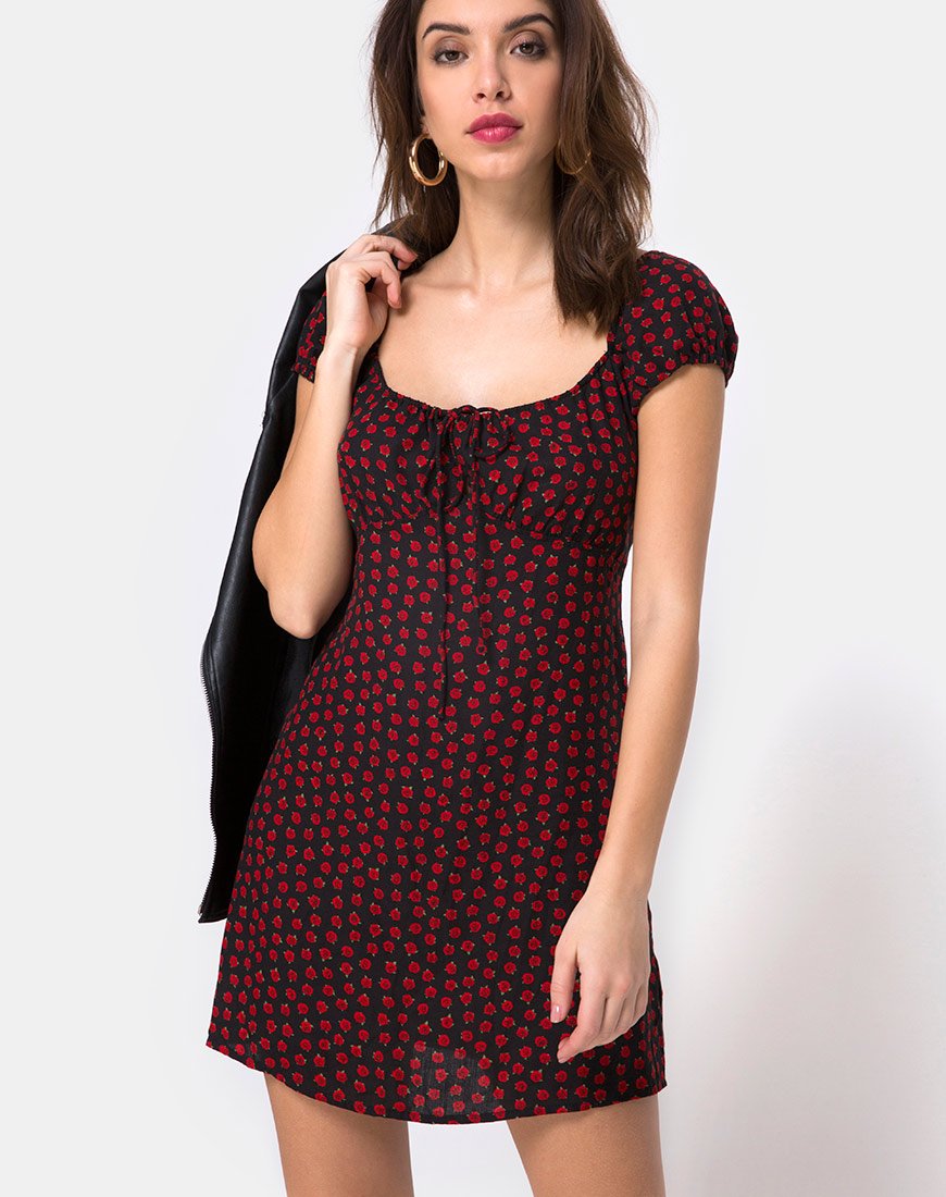 Gaval Mini Dress in Dotty Rose Zwart