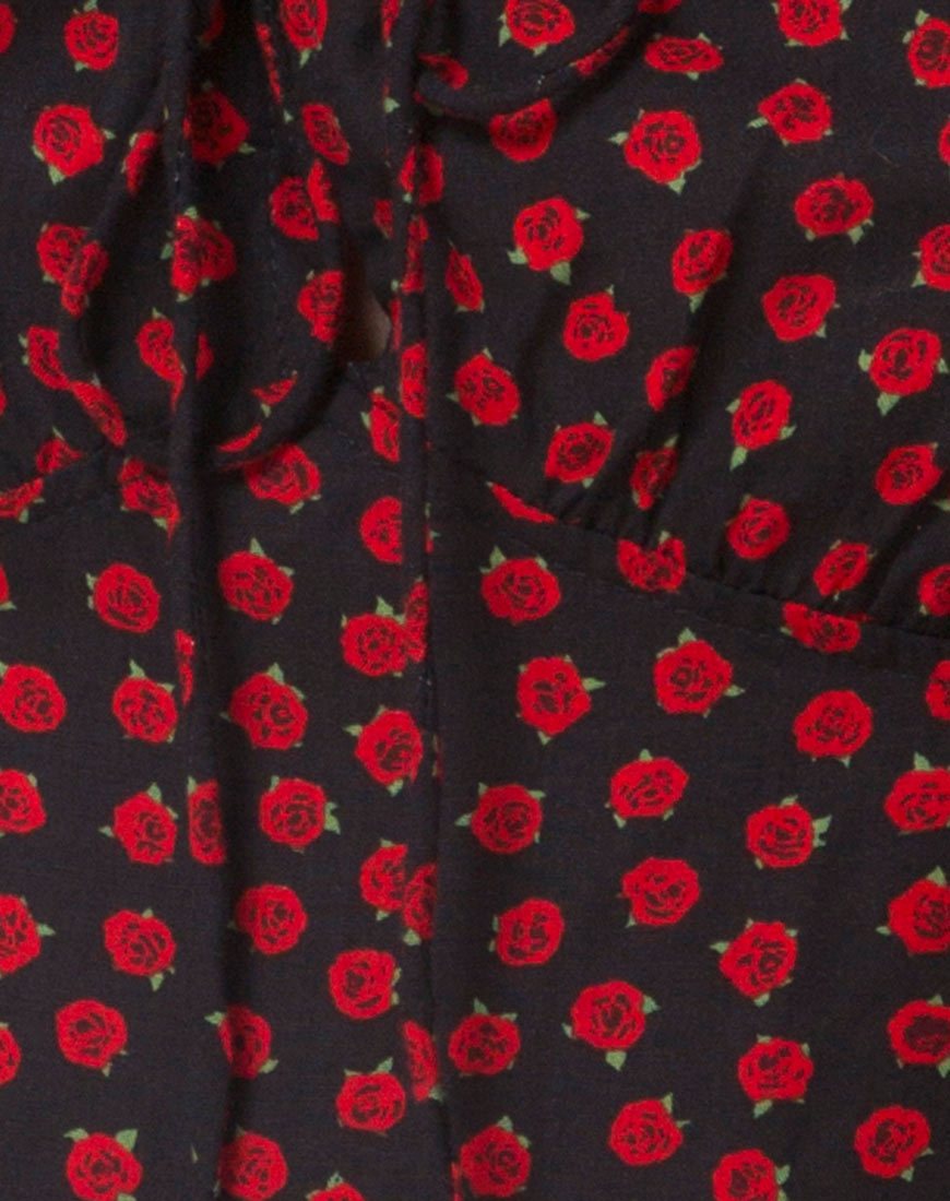 Afbeelding van Gaval Mini Dress in Dotty Rose Zwart