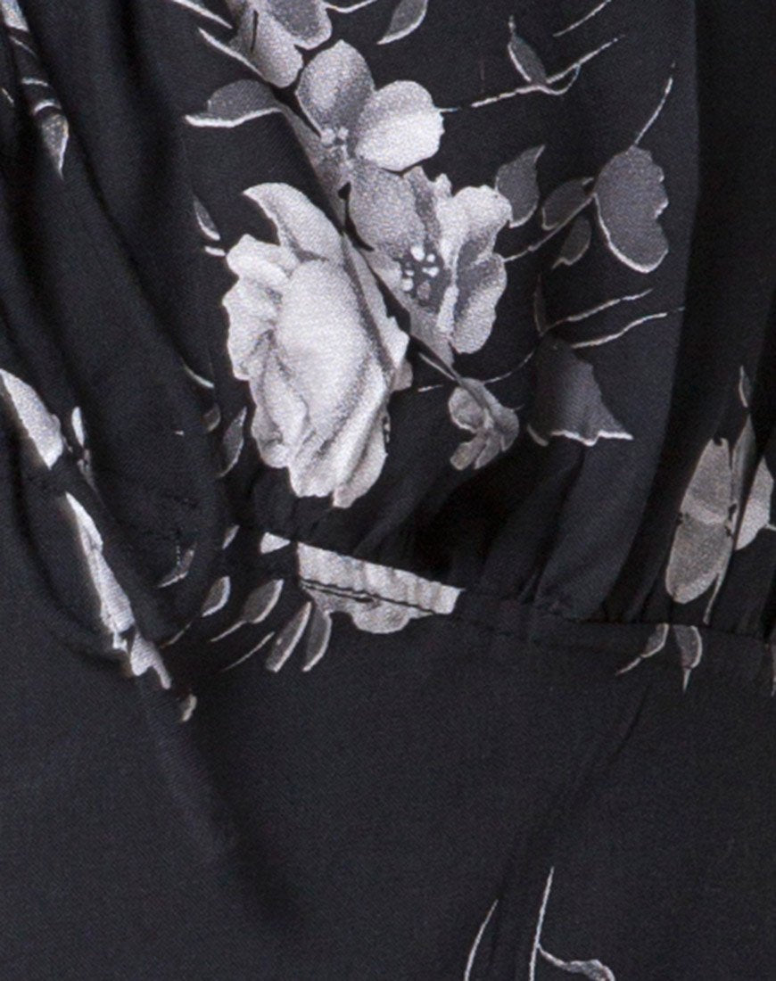Afbeelding van Gaval Mini Dress in Mono Flower Zwart