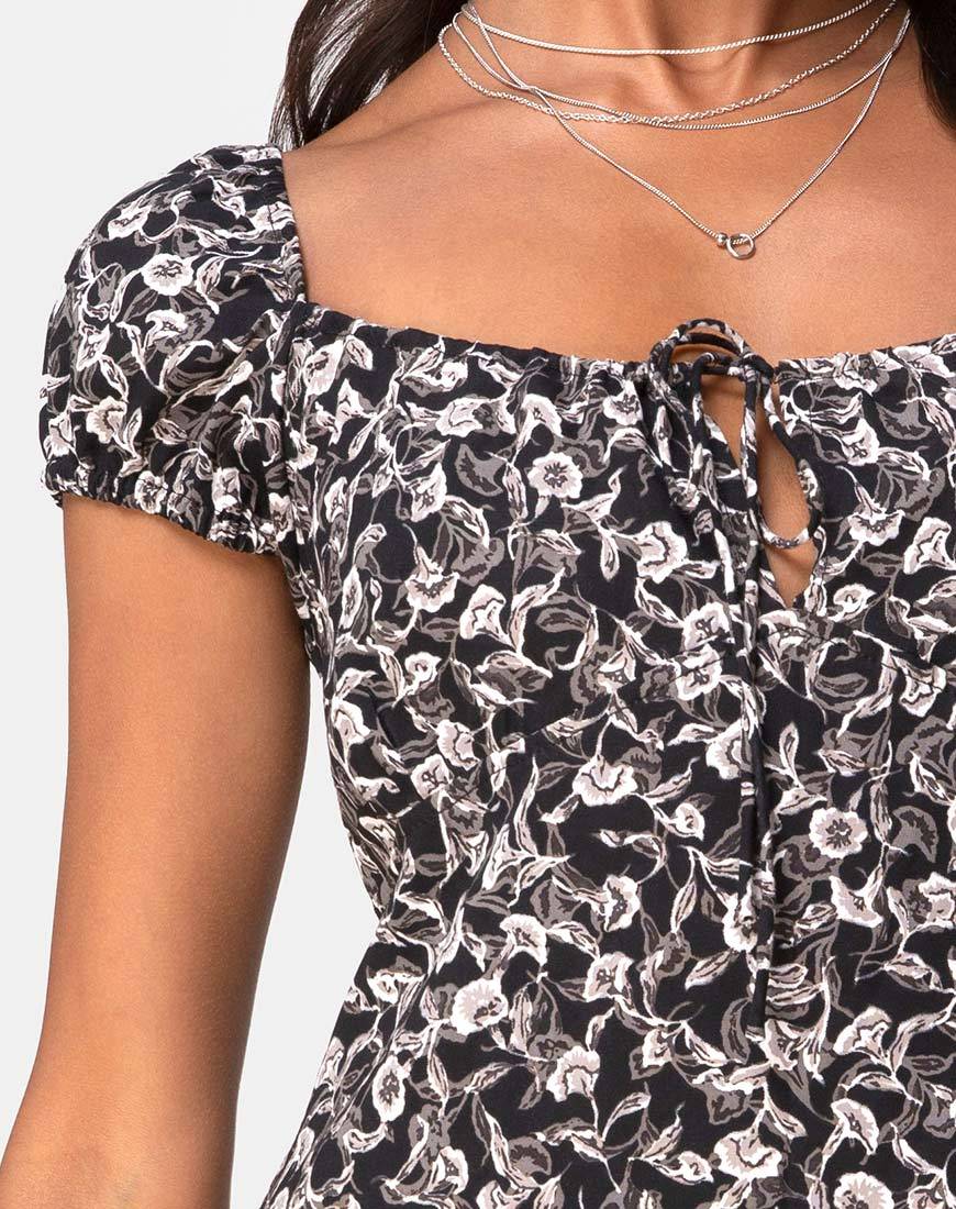Afbeelding van Gaval Mini Dress in Wild Tulip Zwart