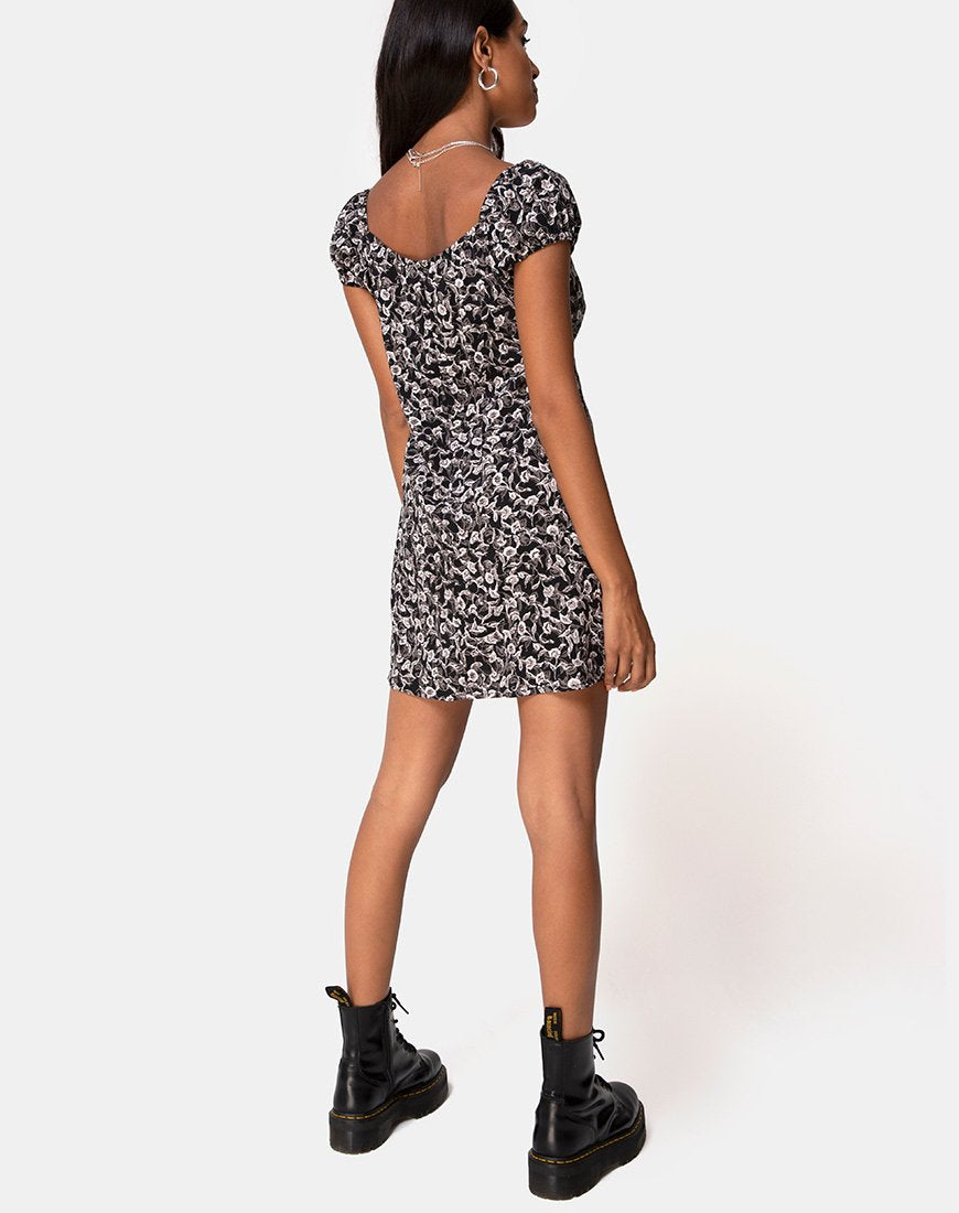 Afbeelding van Gaval Mini Dress in Wild Tulip Zwart