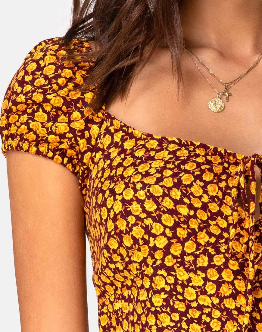 Afbeelding van Gaval Mini Dress in Ditsy Rose Marigold