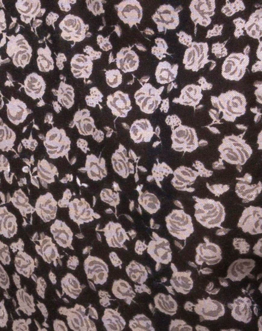 Afbeelding van Gazalo Cropped Top in Ditsy Rose Zwart