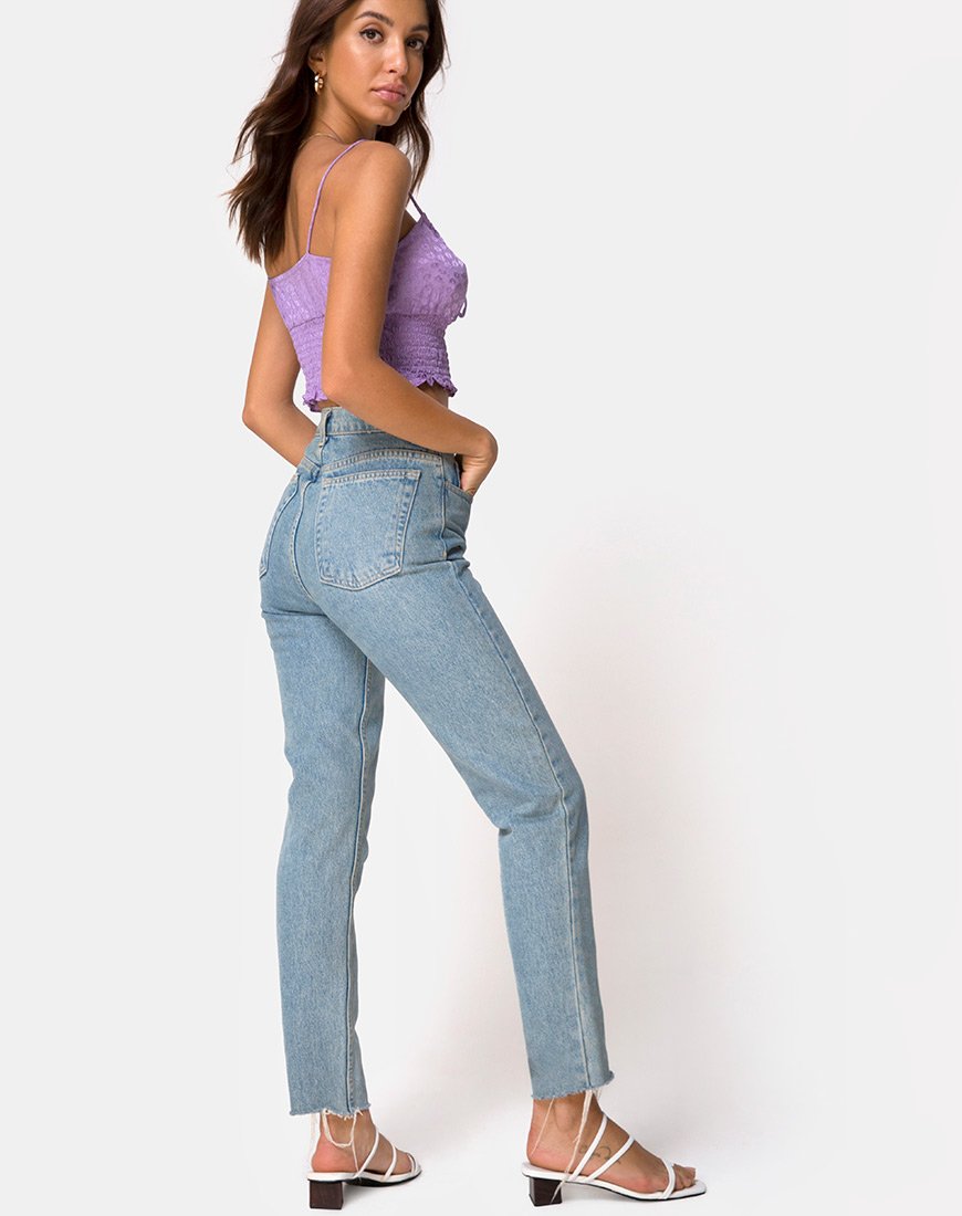 Afbeelding van Gemala Cami Top in Satijn Ditsy Rose Lavendel