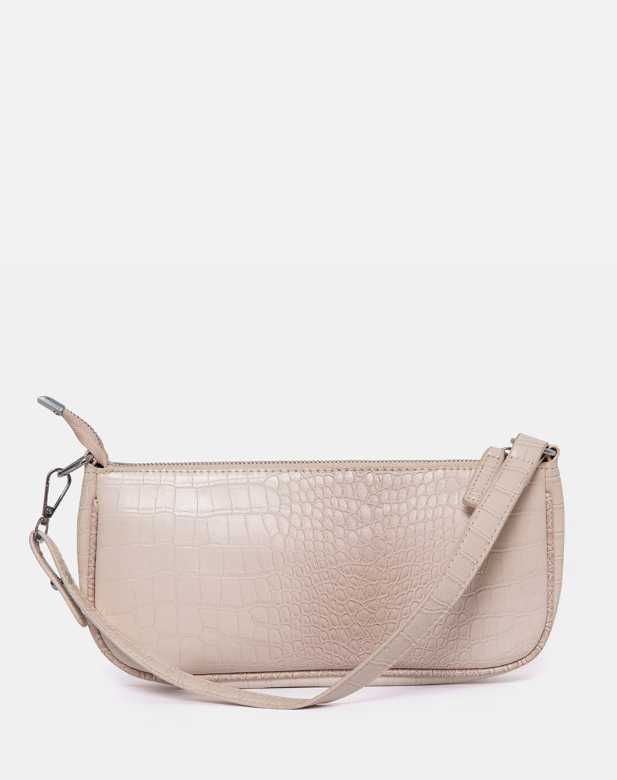 Afbeelding van Gigi Schoudertas in Croc Beige