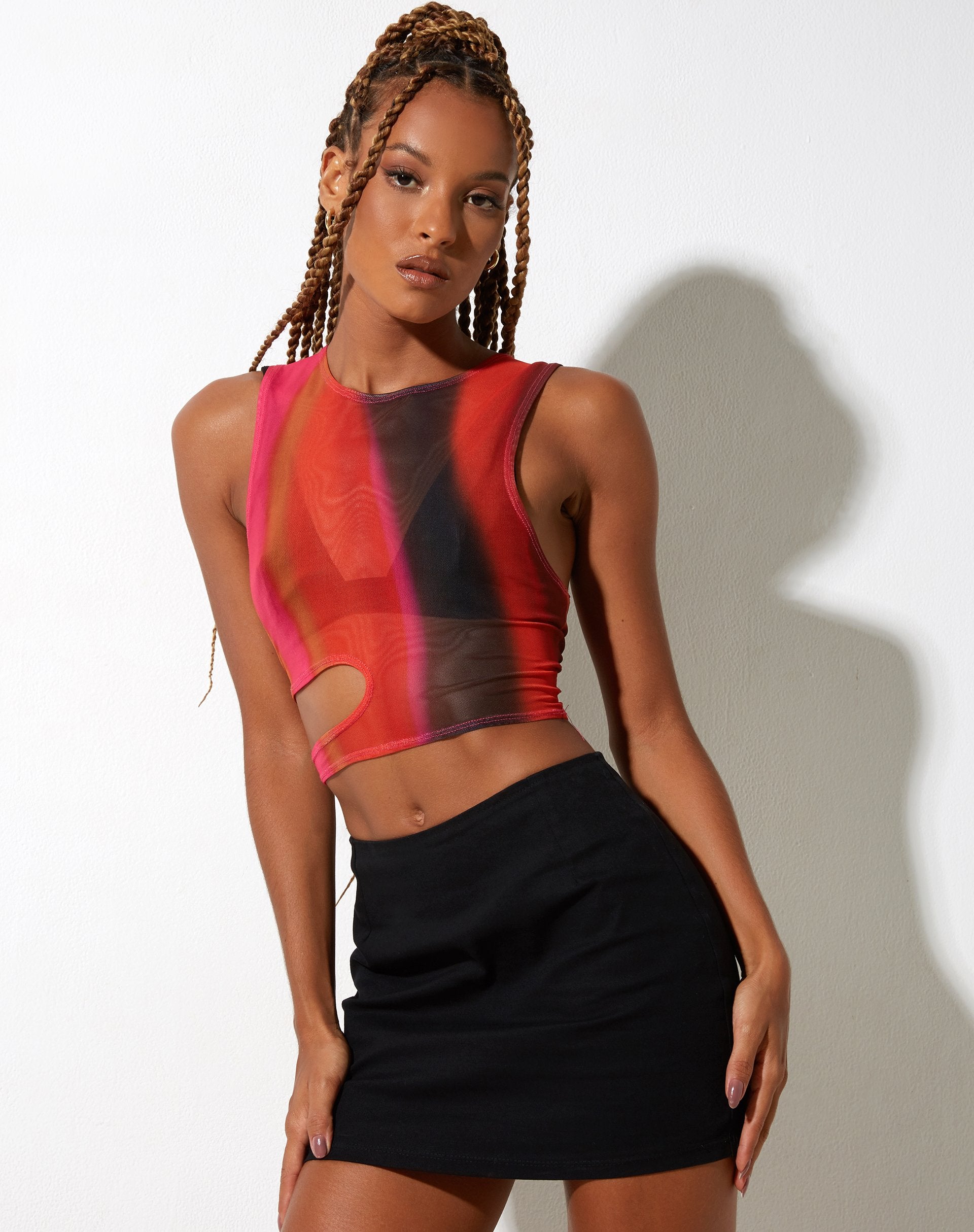 beeld van Gilard Crop Top in Solarized Oranje en Roze
