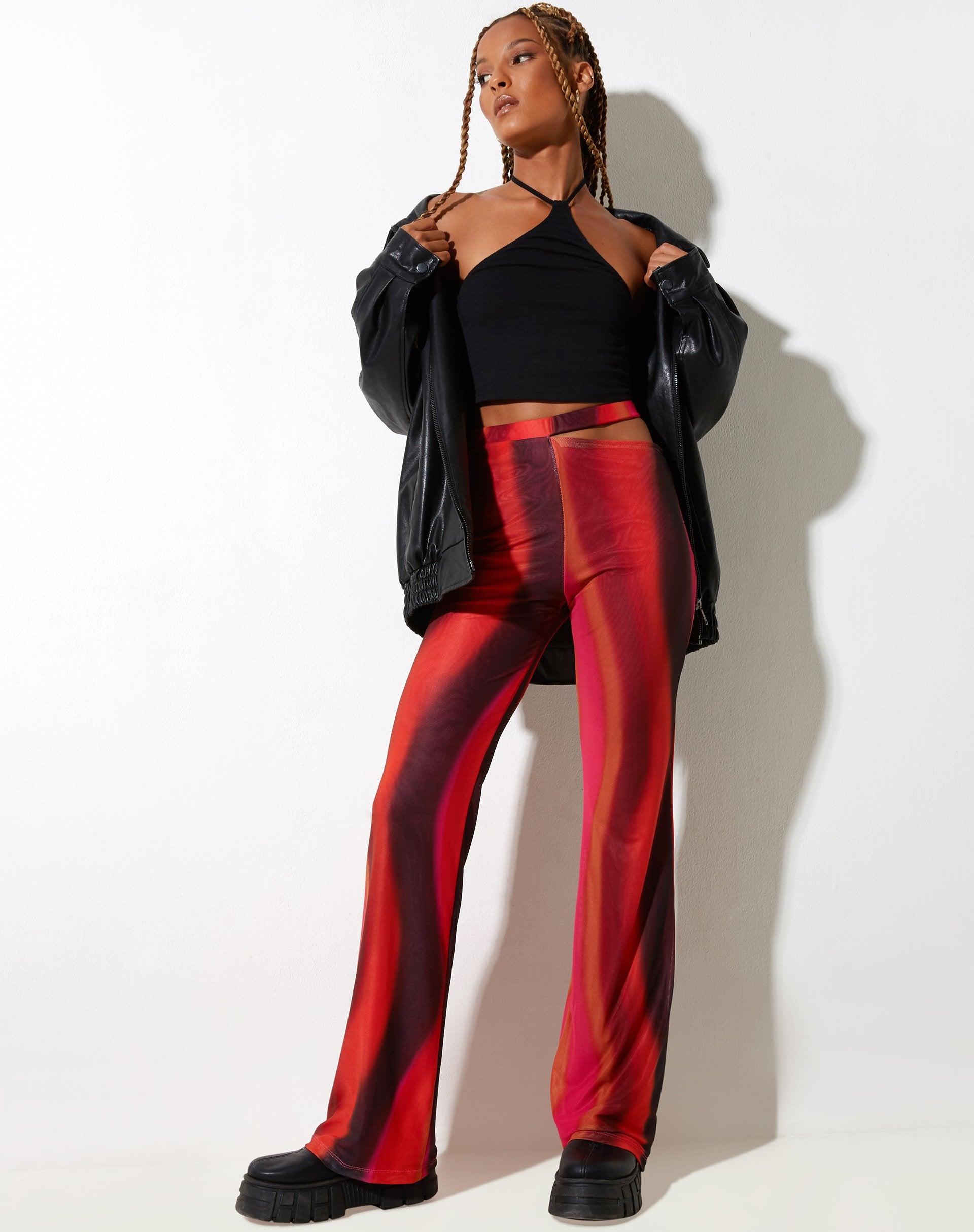 Zola Flare Broek in Solarized Oranje en Roze