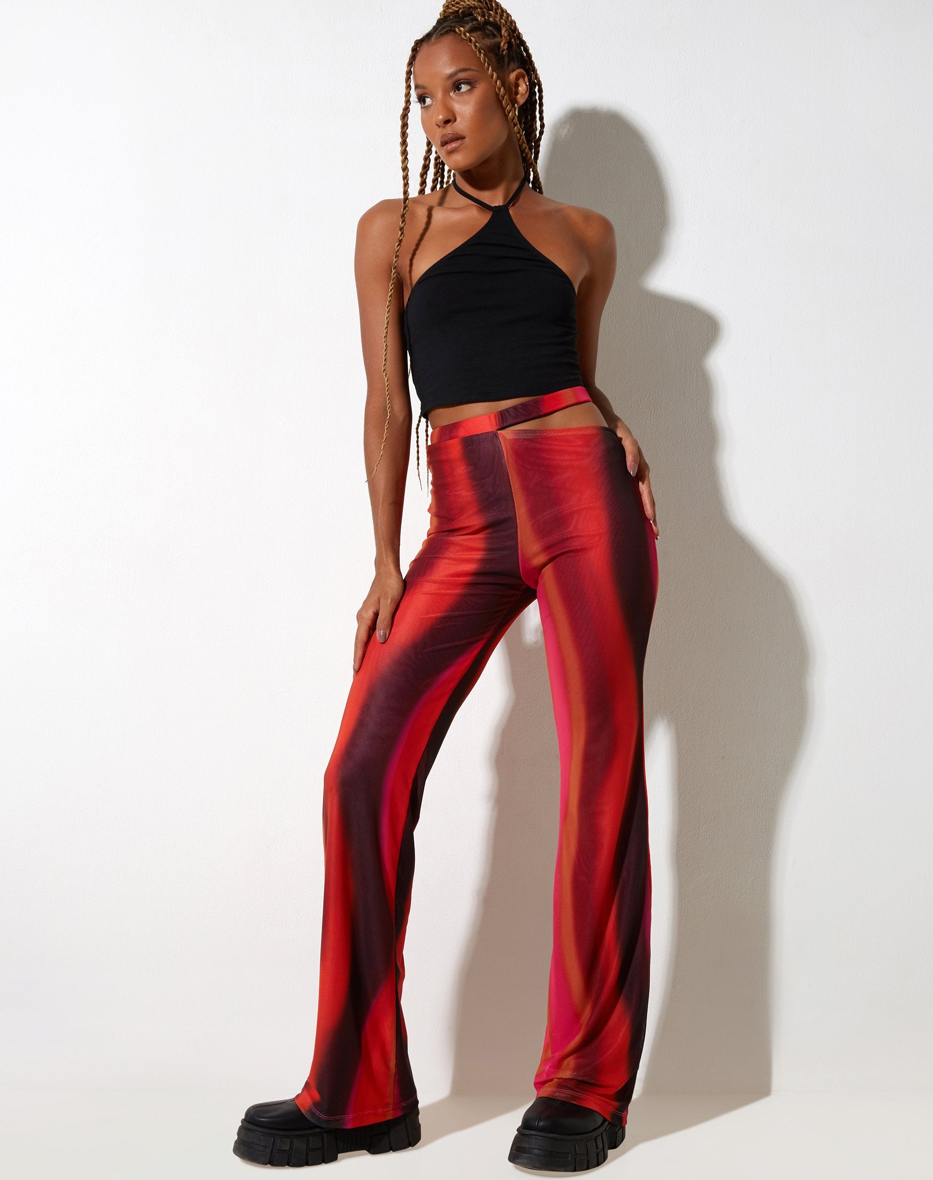 Zola Flare Broek in Solarized Oranje en Roze