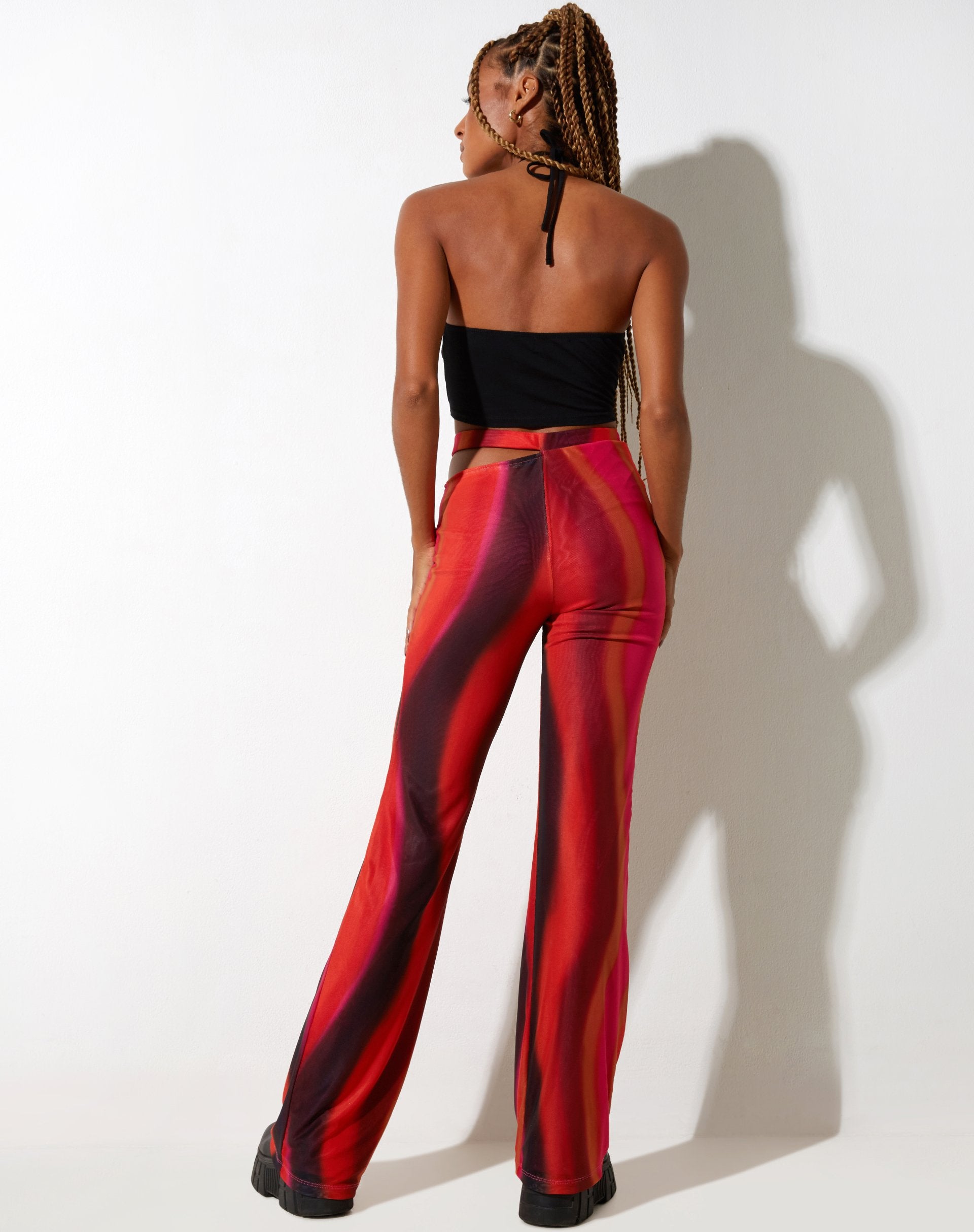 Zola Flare Broek in Solarized Oranje en Roze