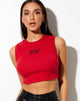 Afbeelding van Gimon Crop Top in Racing Red Angelo Embro