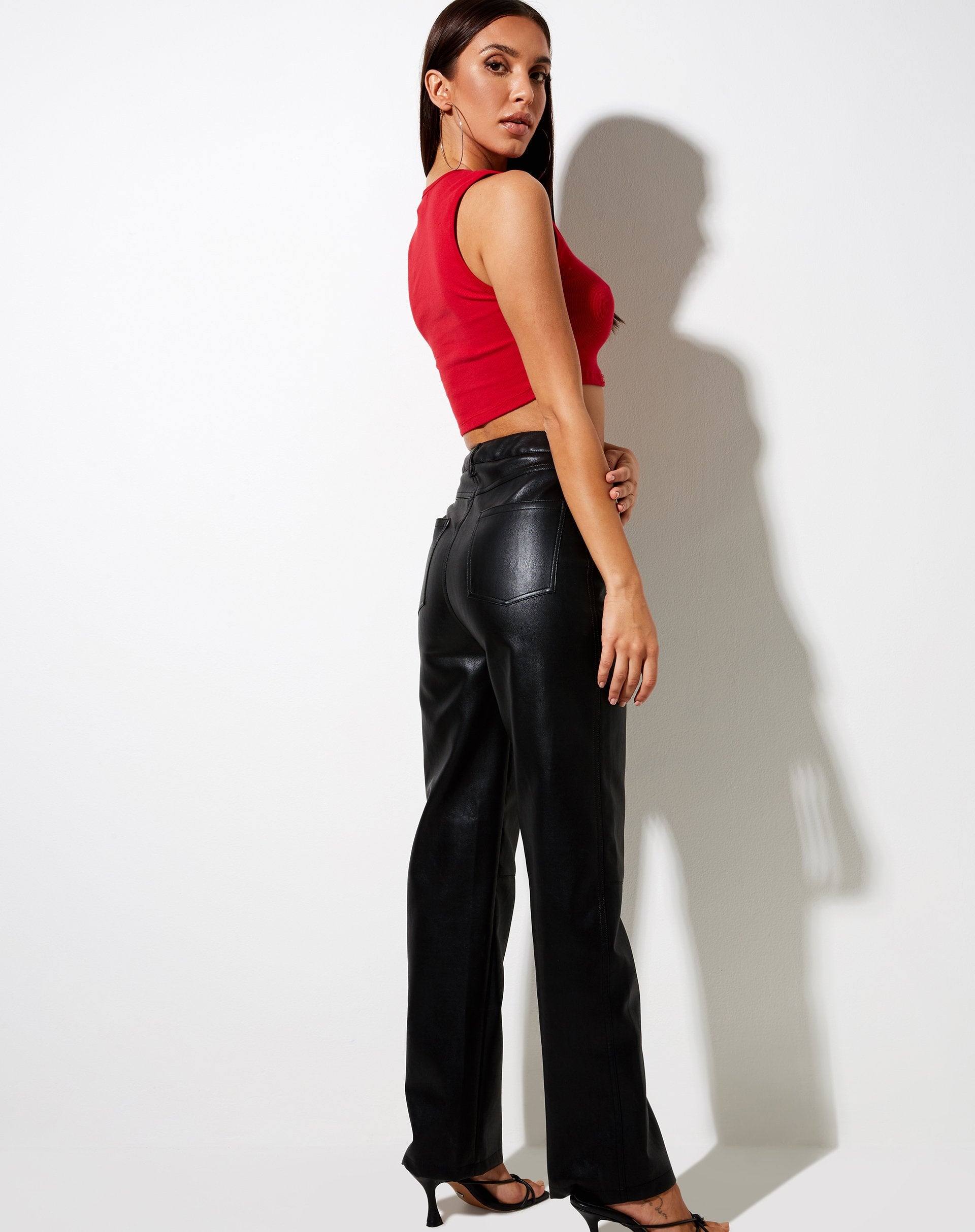 Afbeelding van Gimon Crop Top in Racing Red Angelo Embro