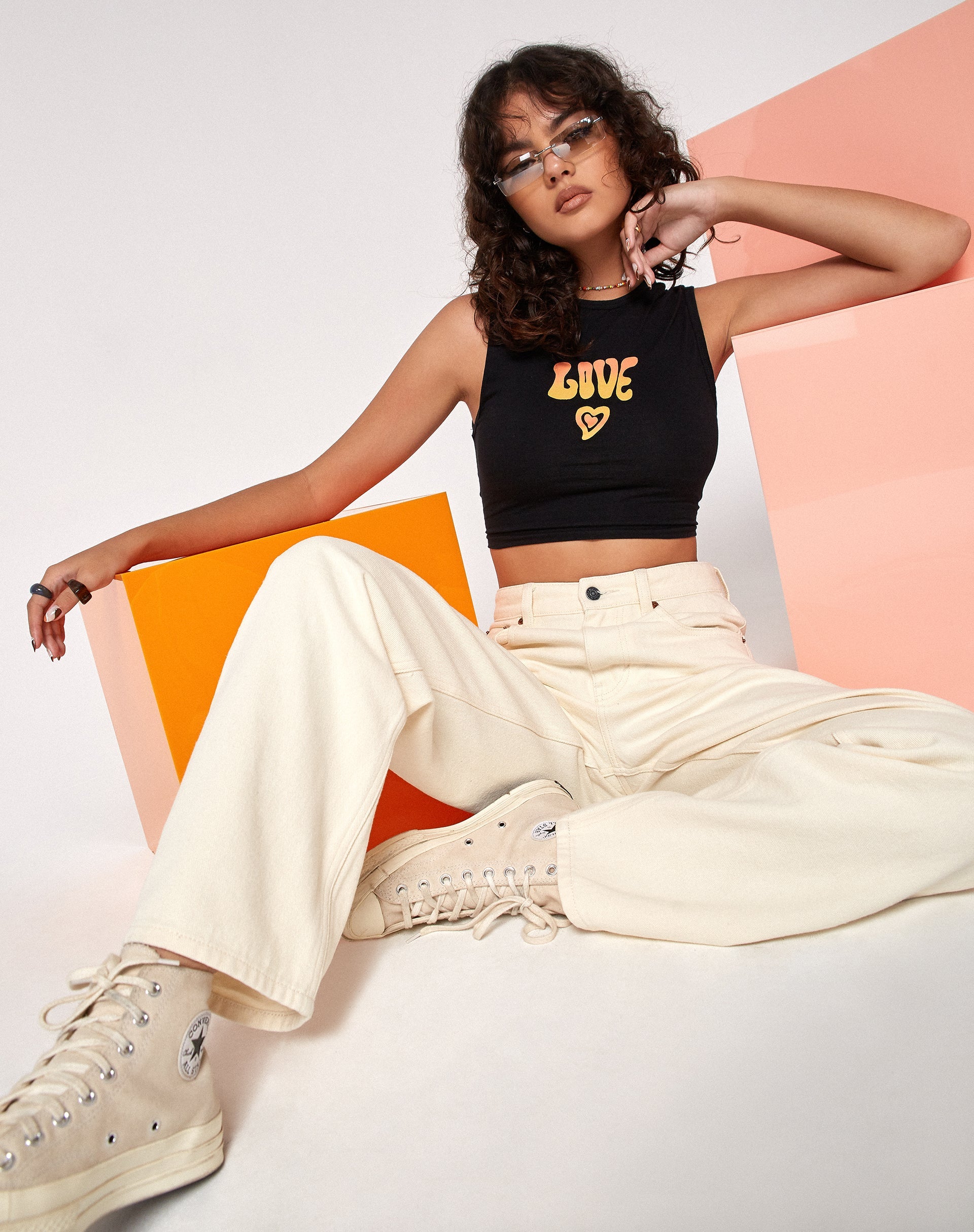 Afbeelding van Gimon Crop Top in Black Love