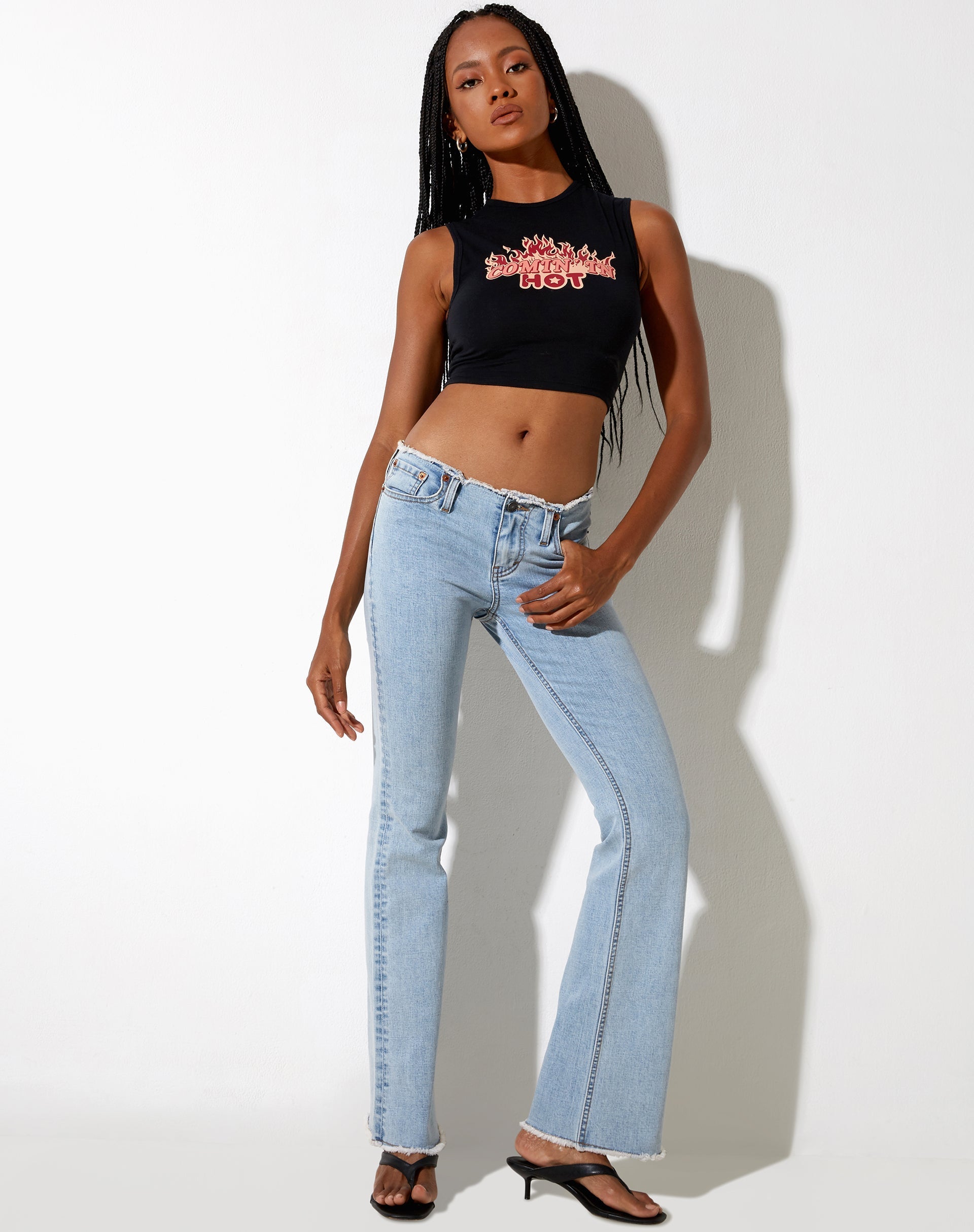 Gimon Crop Top in Zwart Comin In Hot