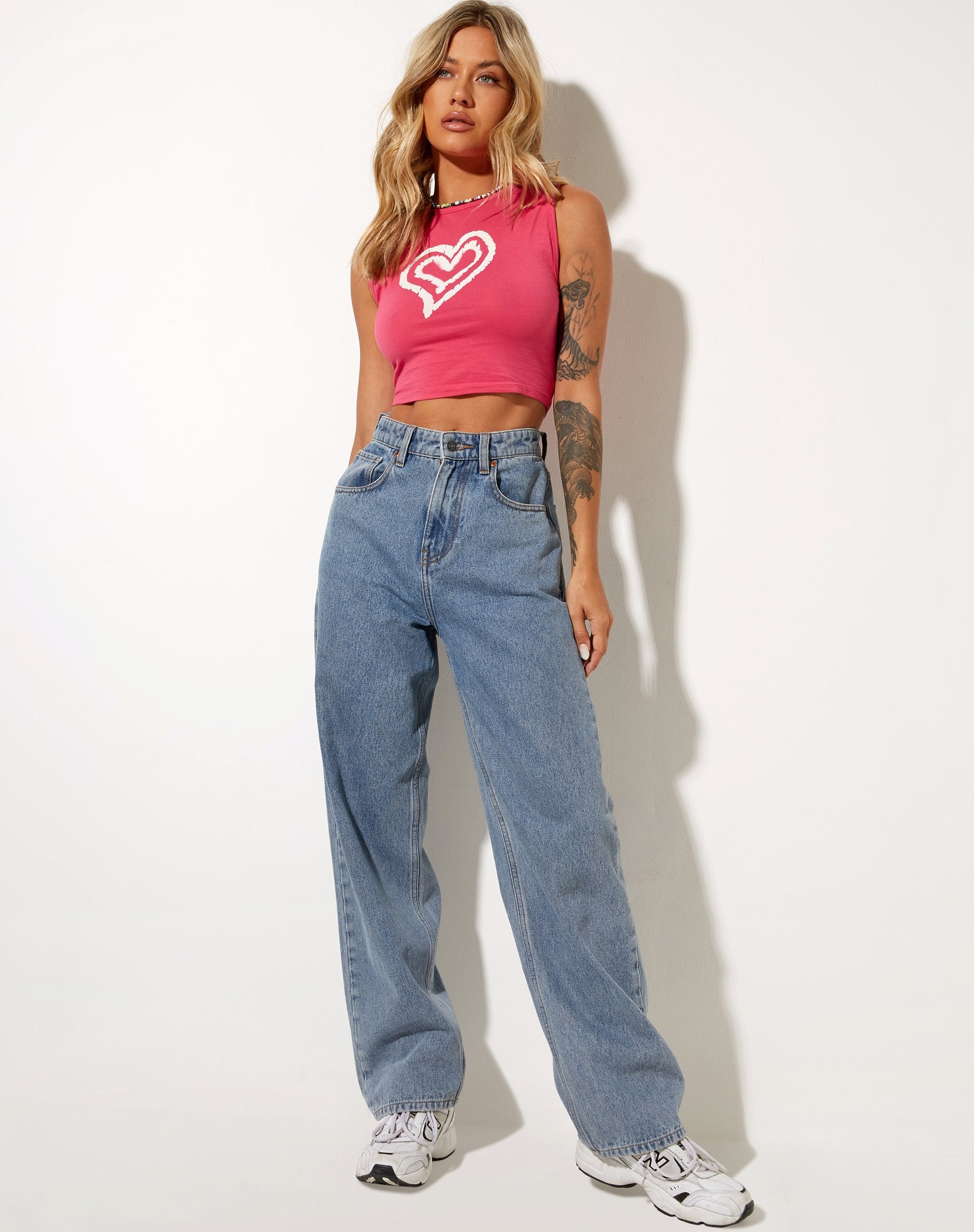 Afbeelding van Gimon Crop Top in Hot Pink Hart