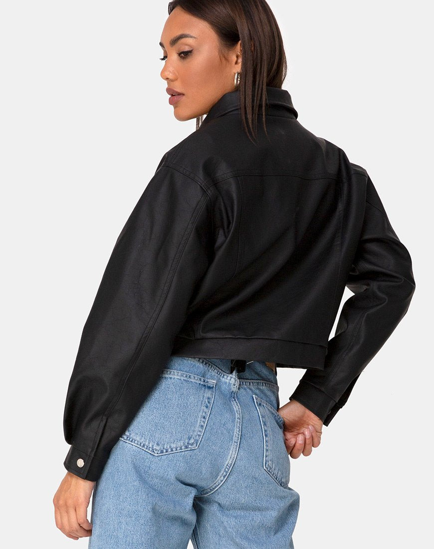 Afbeelding van Gina Jacket in PU Zwart