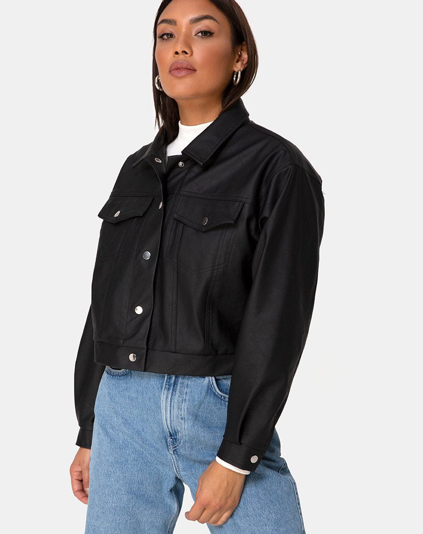 Afbeelding van Gina Jacket in PU Zwart