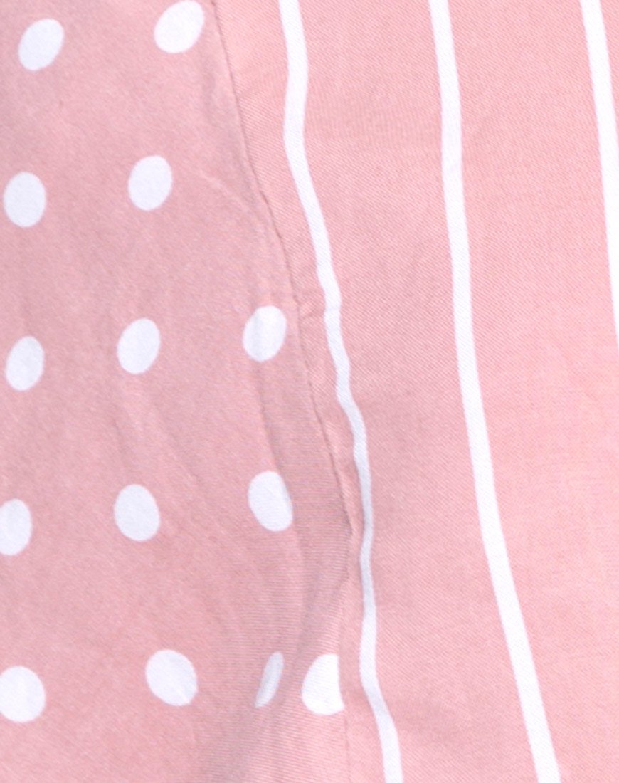 Afbeelding van Gios Wrap Top in Streep Roze en Wit
