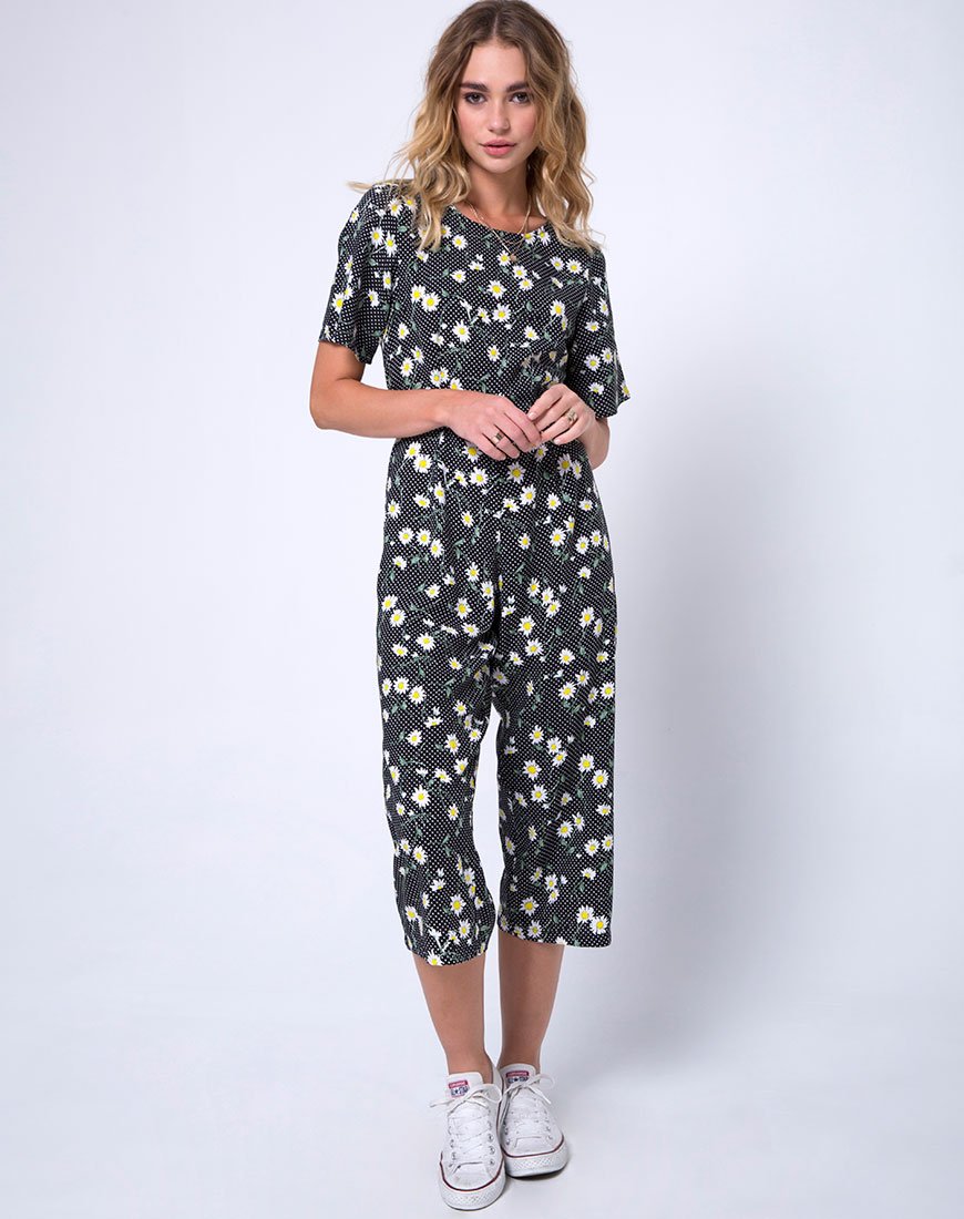 Giotto jumpsuit in polka Daisy zwart