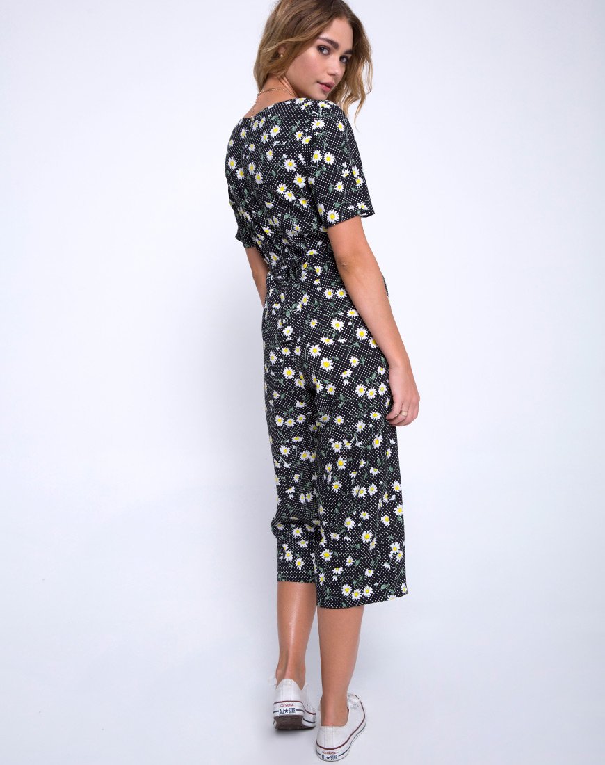 Giotto jumpsuit in polka Daisy zwart