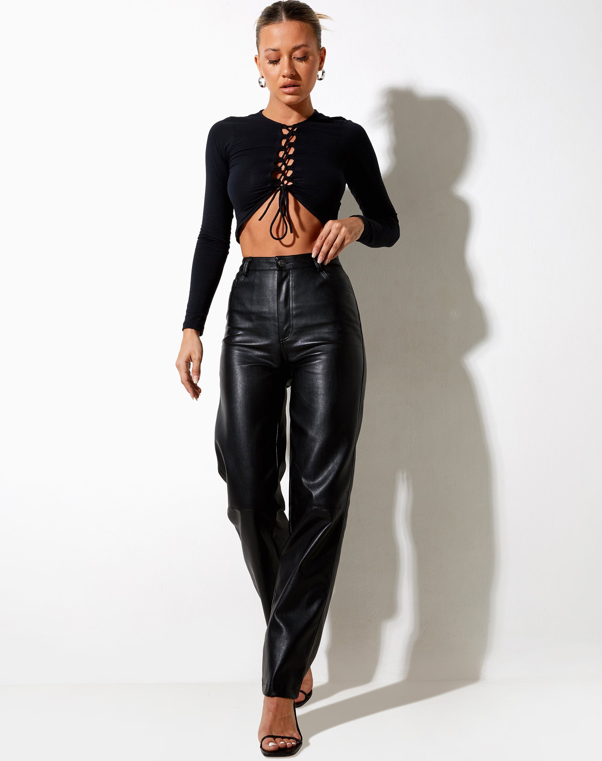 Afbeelding van Gisy Crop Top in Lycra Zwart