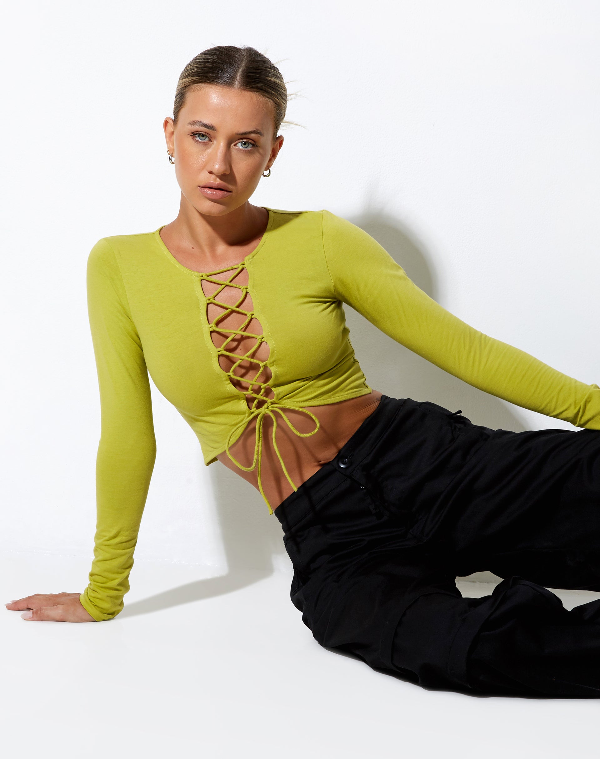 Afbeelding van Gisy Crop Top in Lycra Lime
