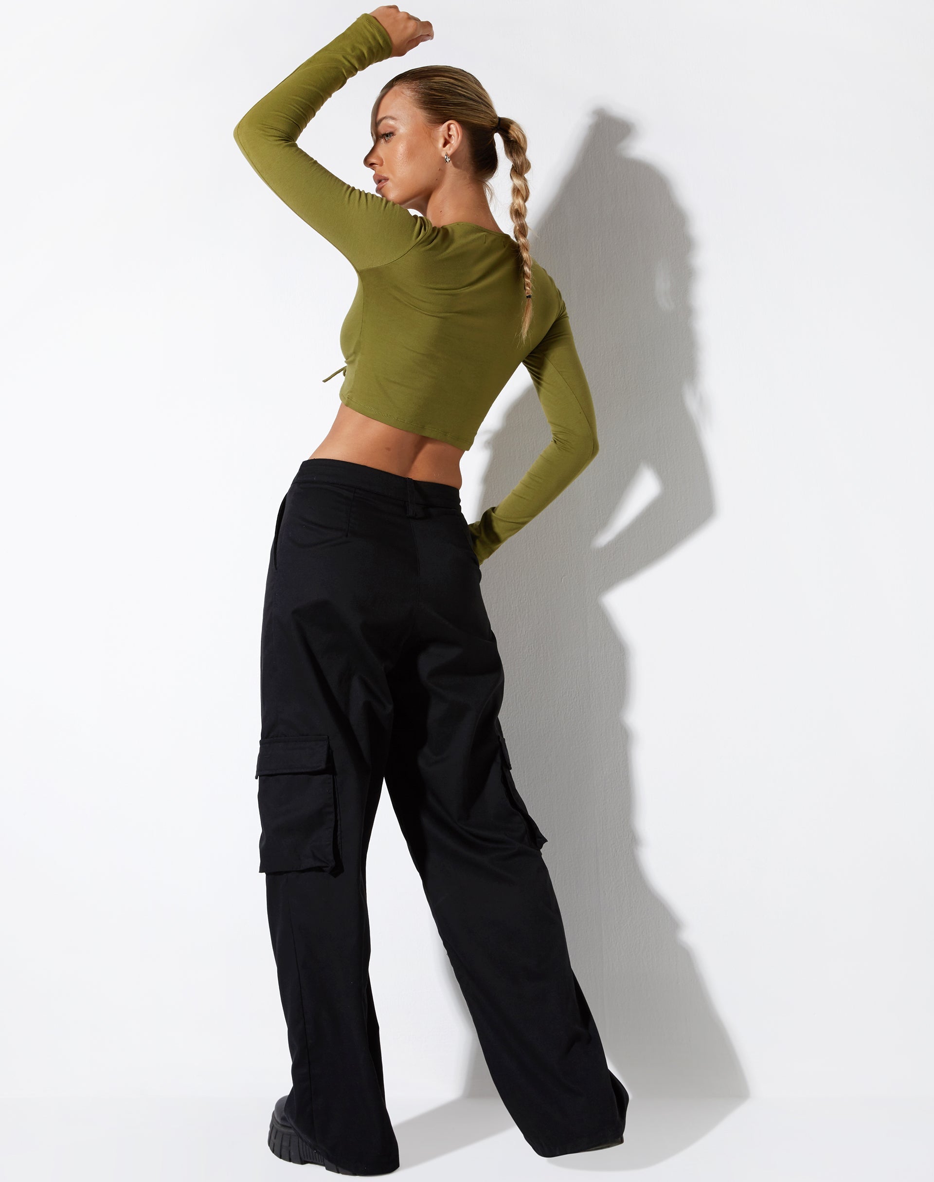 Afbeelding van Gisy Crop Top in Lycra Khaki