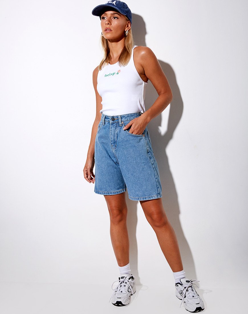 Afbeelding van Givas Crop Top in White Feelings Embro
