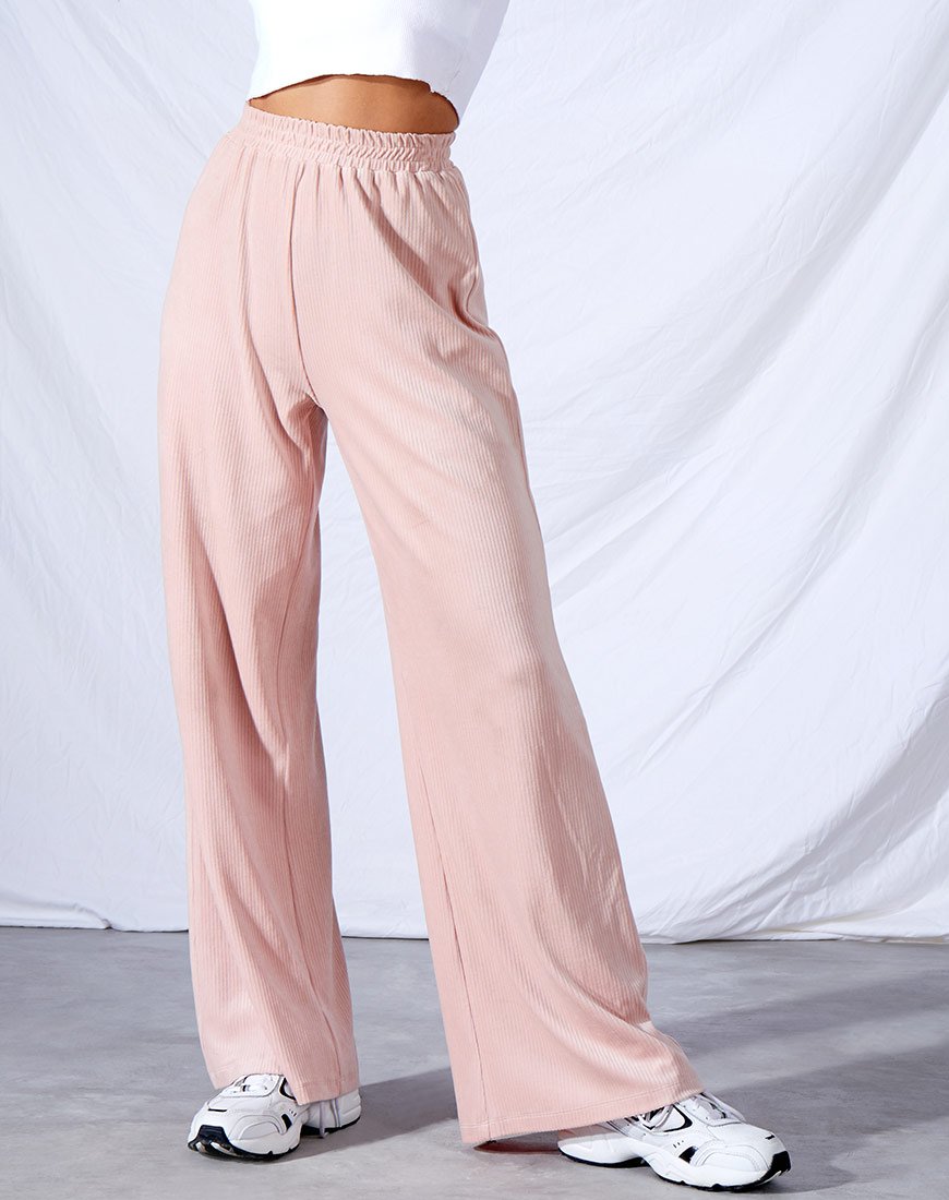 Obeli broek in fluwelen rib lichtroze