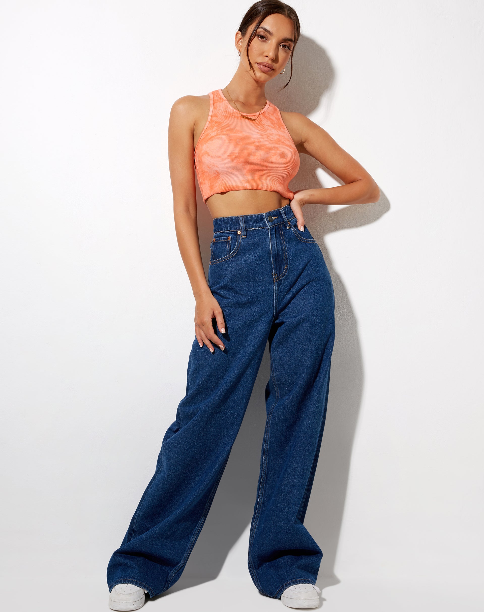 Afbeelding van Givas Crop Top in Mandarijn Tie Dye