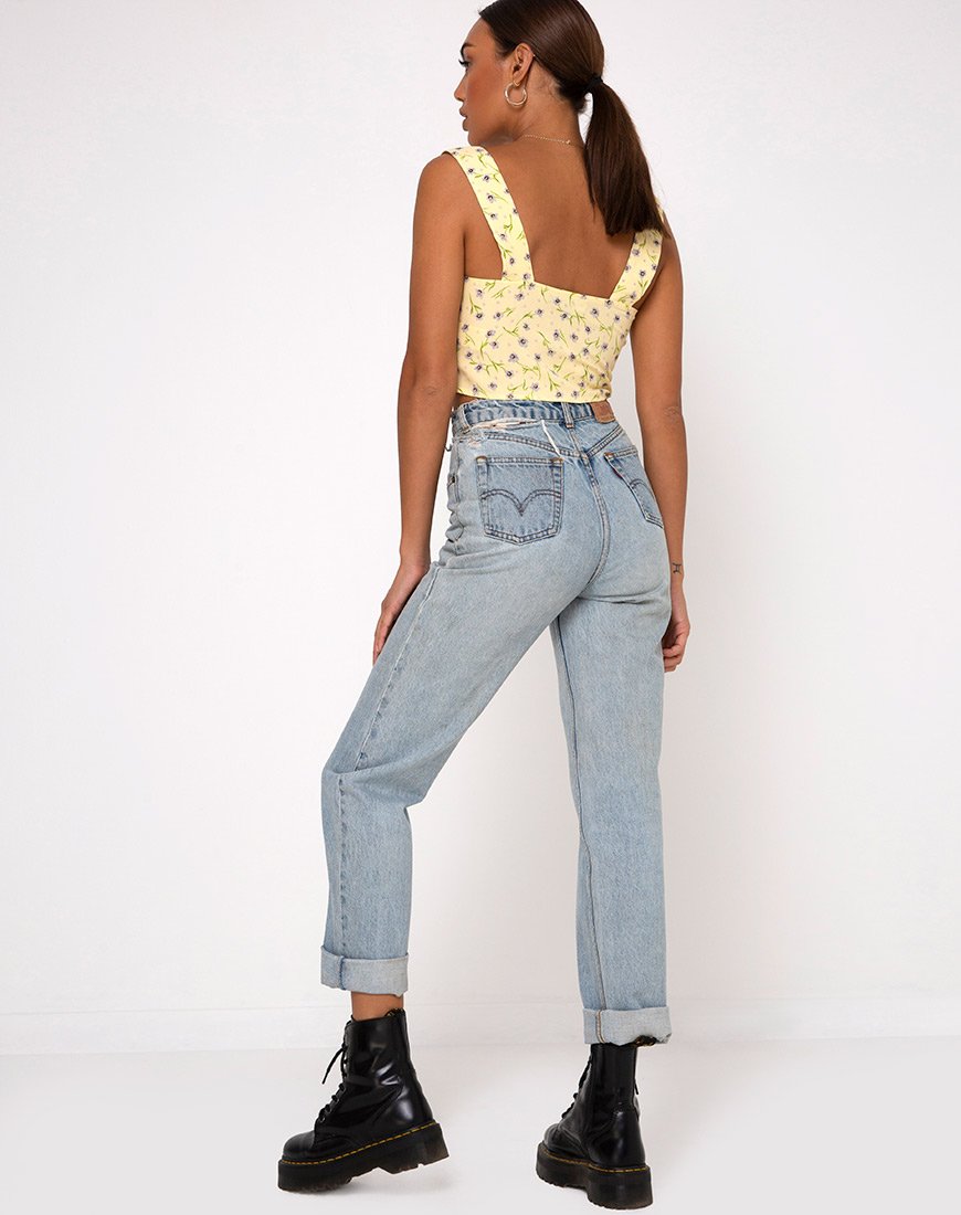 Afbeelding van Gladis Vest Crop Top in Wild Flower Lemon Drop