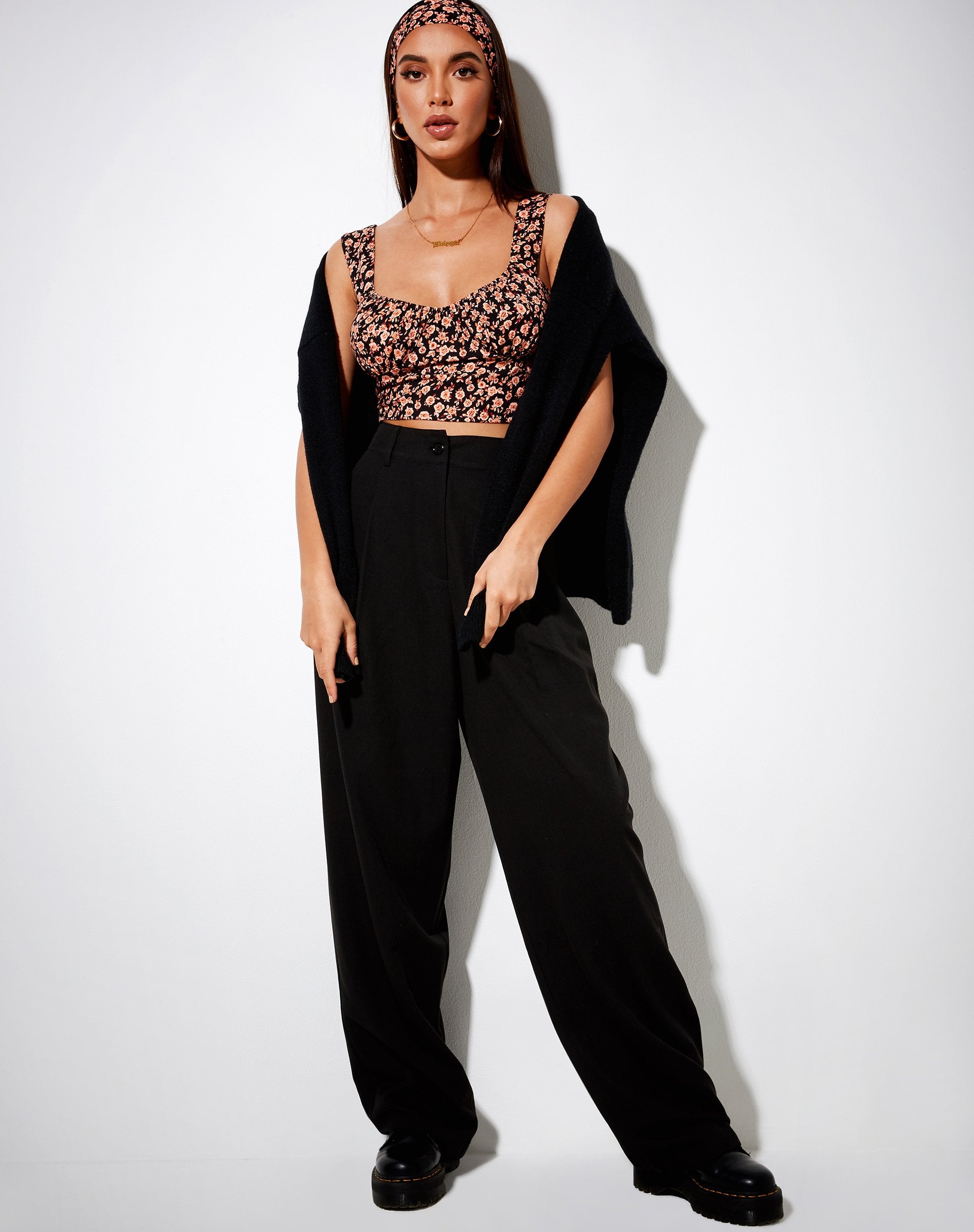 Afbeelding van Gladis Vest Crop Top in Herfstbloesem