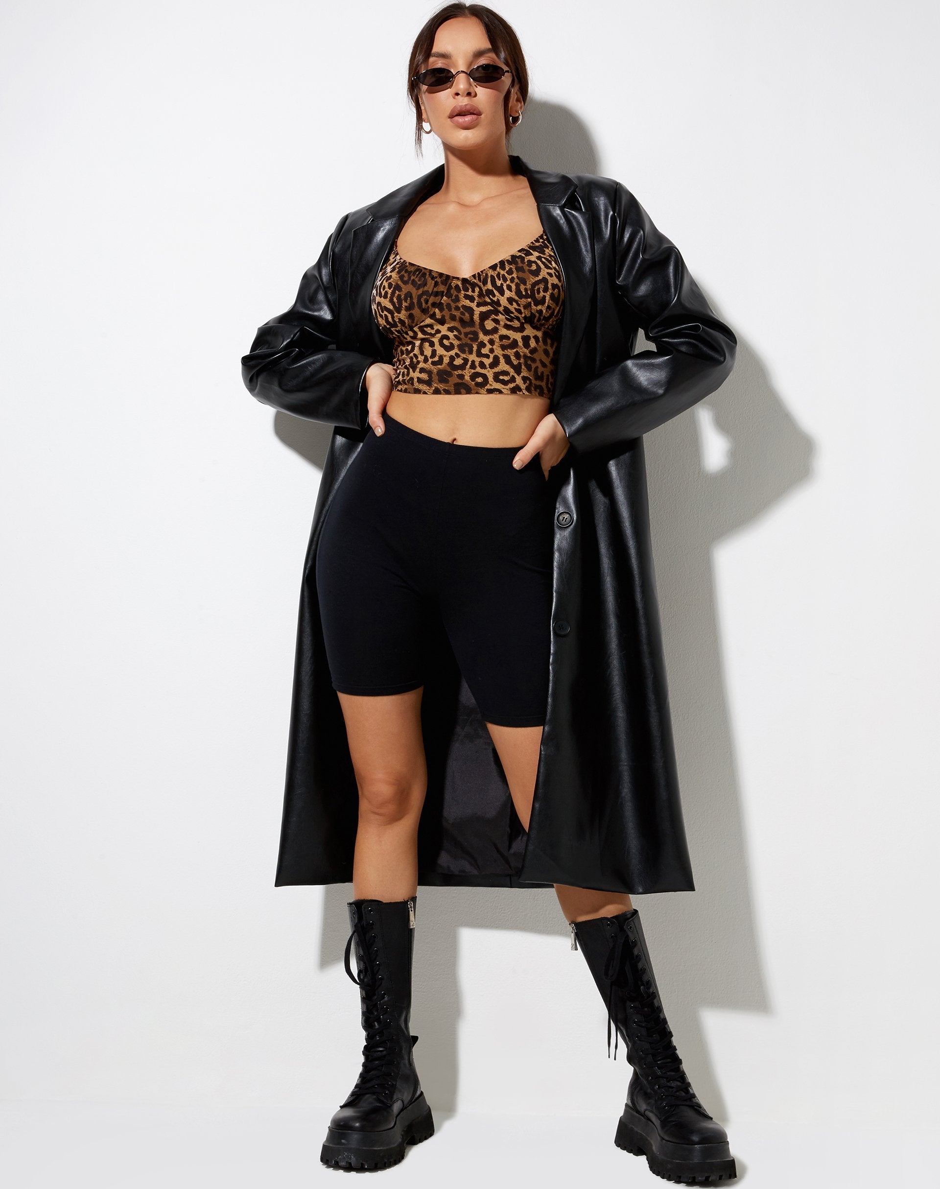 Afbeelding van Glafy Crop Top in Nachtluipaard Bruin