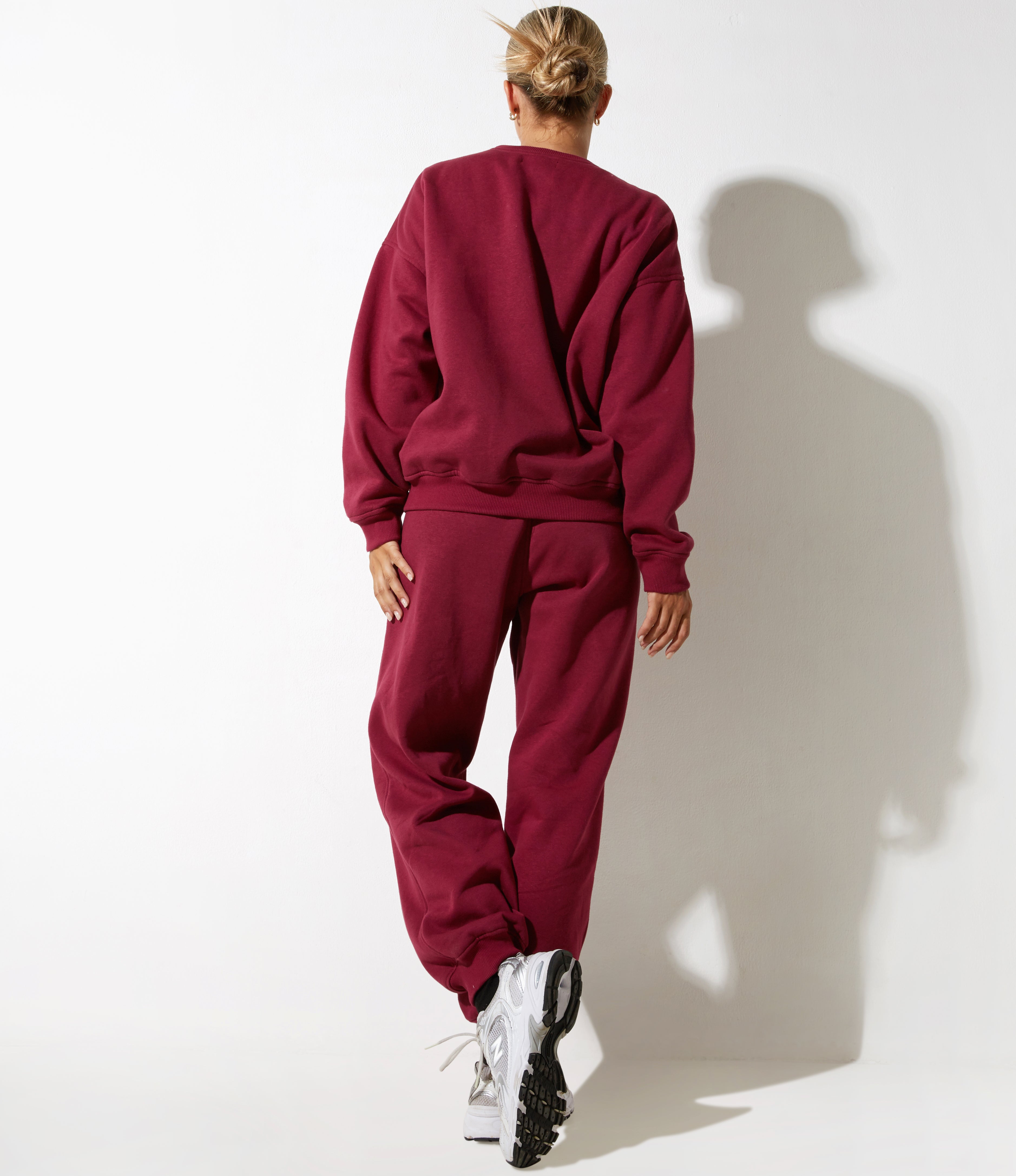 Afbeelding van Glan Sweatshirt in Bourgondië met "Winnend Team" Embro