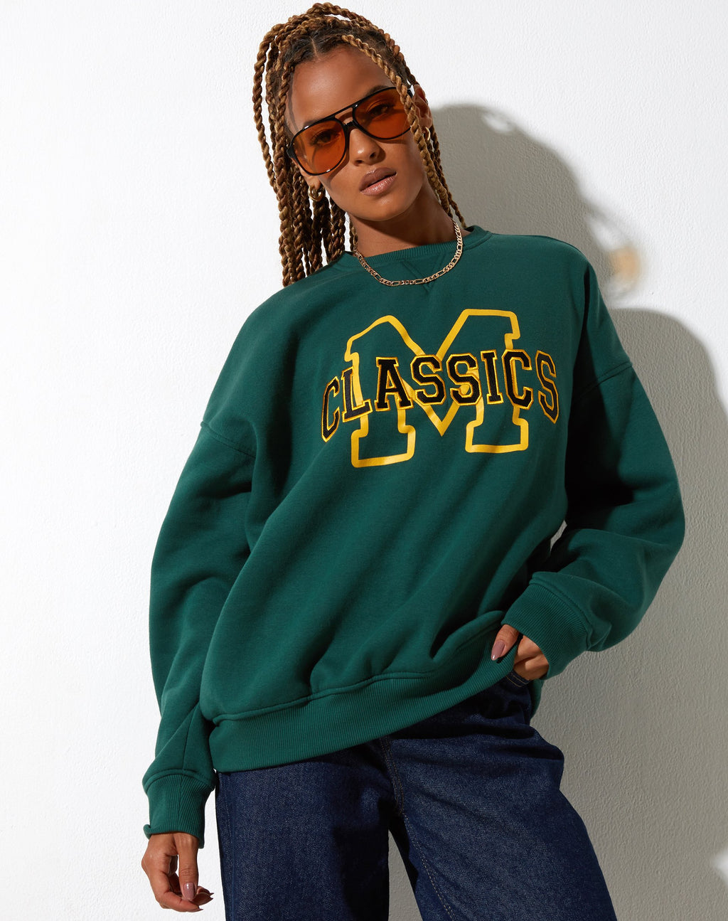 Glan Sweatshirt in Bosgroen M Classics