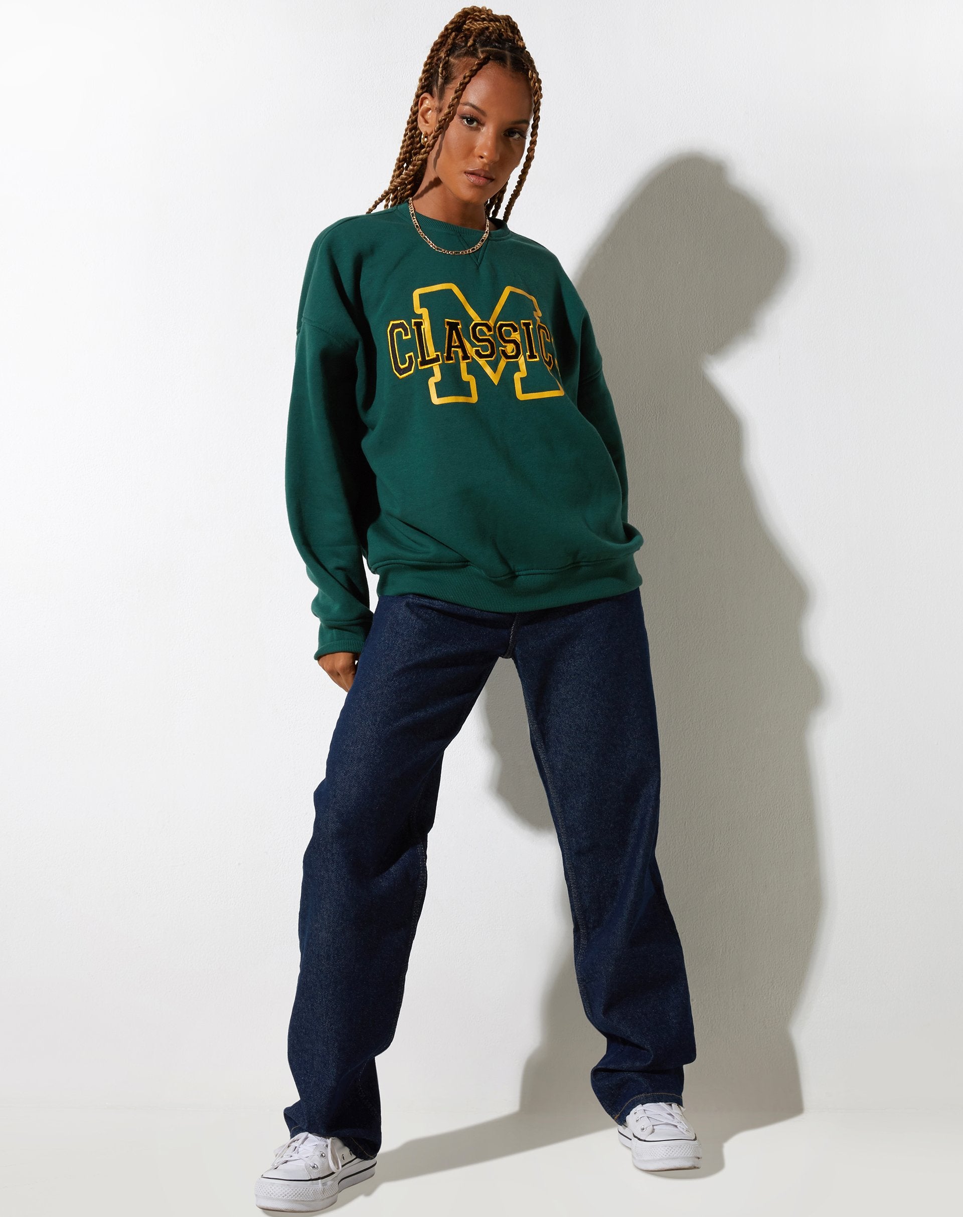 Glan Sweatshirt in Bosgroen M Classics