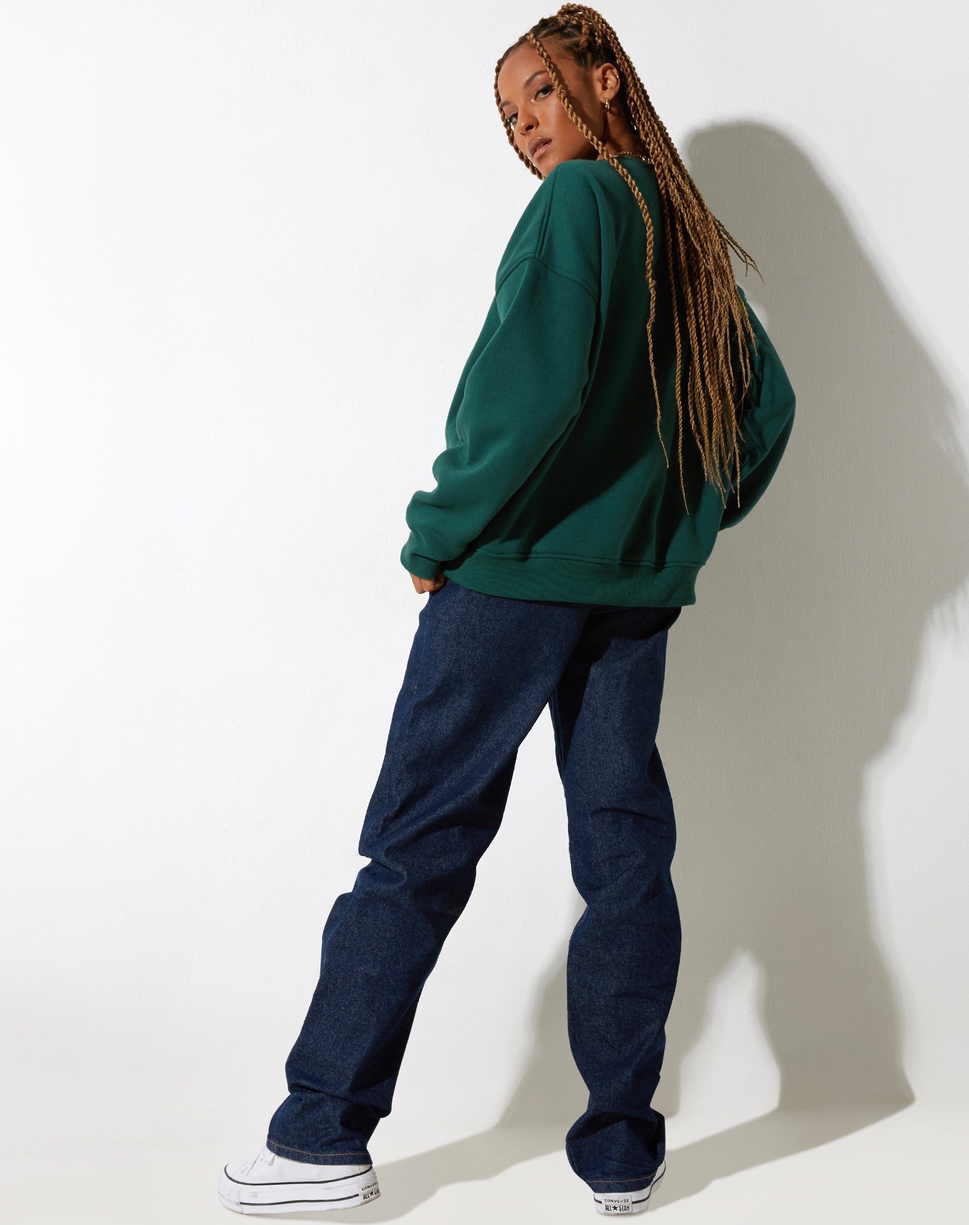 Glan Sweatshirt in Bosgroen M Classics