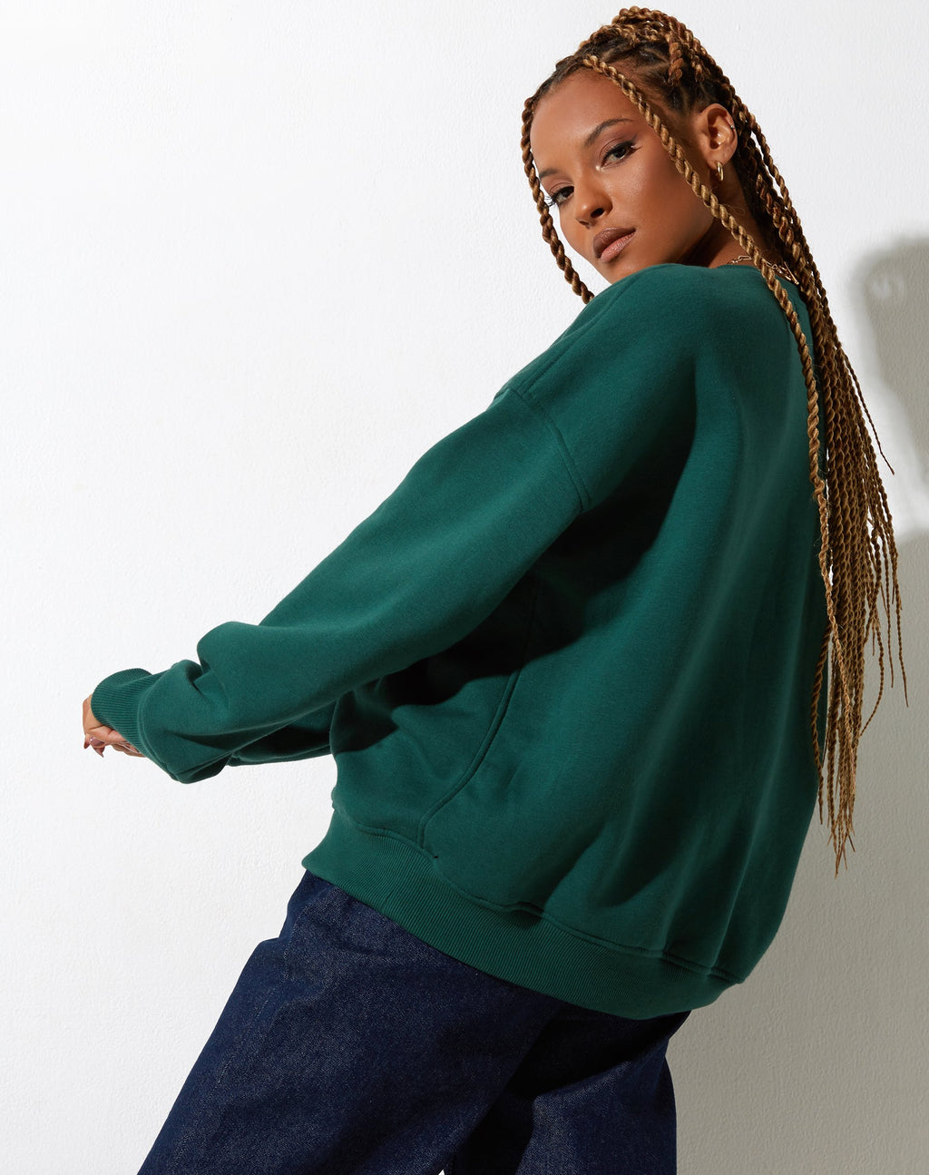 Glan Sweatshirt in Bosgroen M Classics