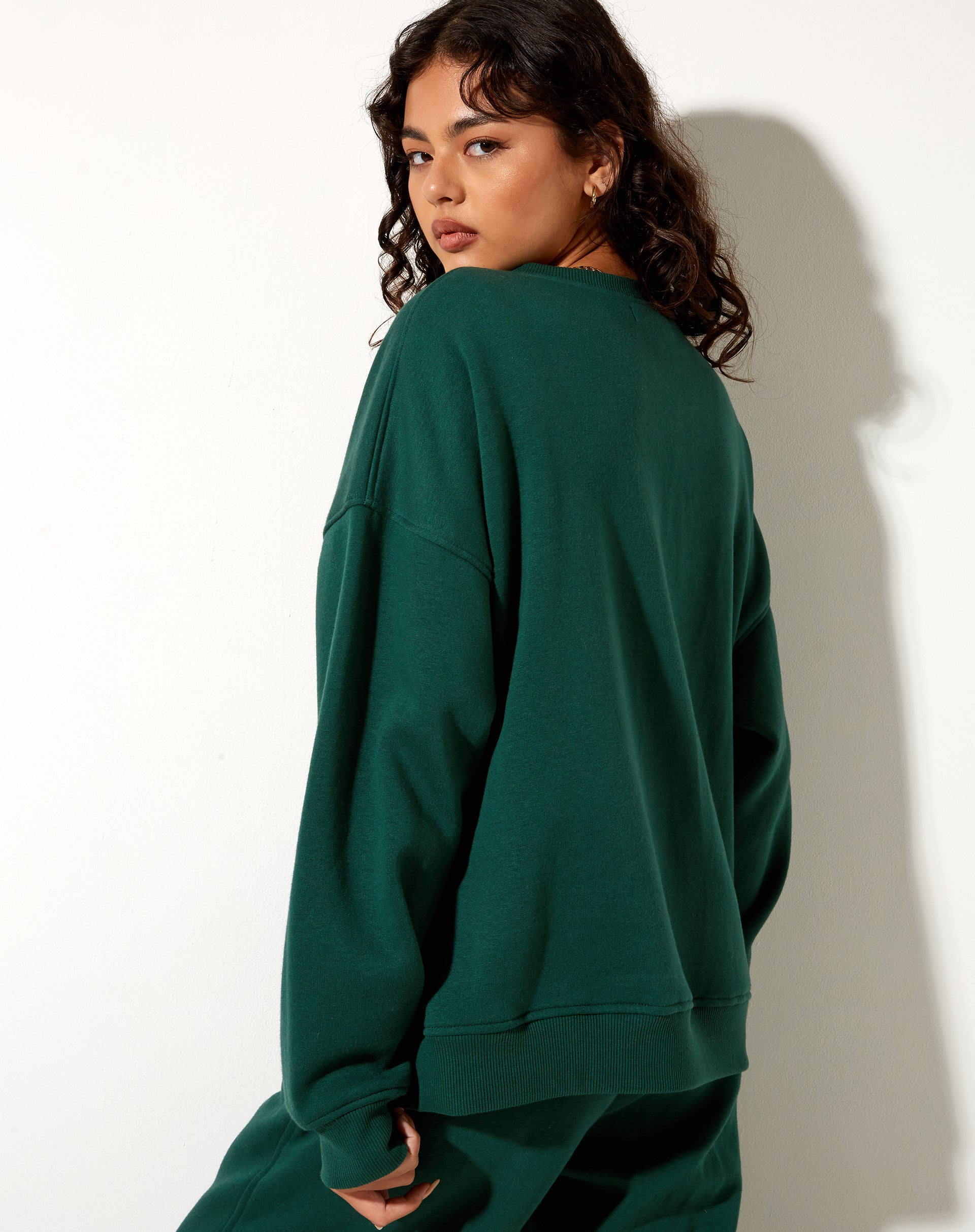 Afbeelding van Glan Sweatshirt in Bosgroen met Winnende Teammix Embro