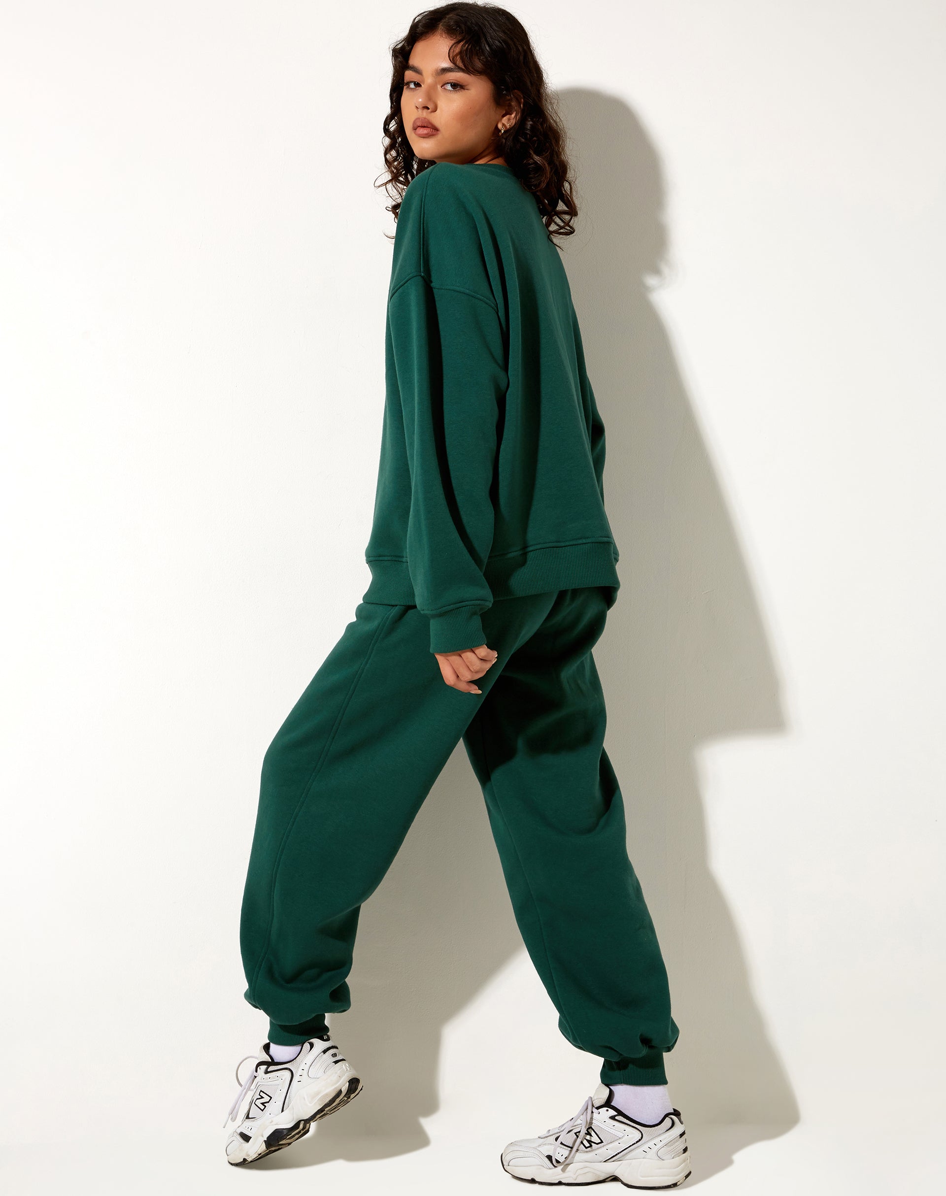 Afbeelding van Glan Sweatshirt in Bosgroen met Winnende Teammix Embro